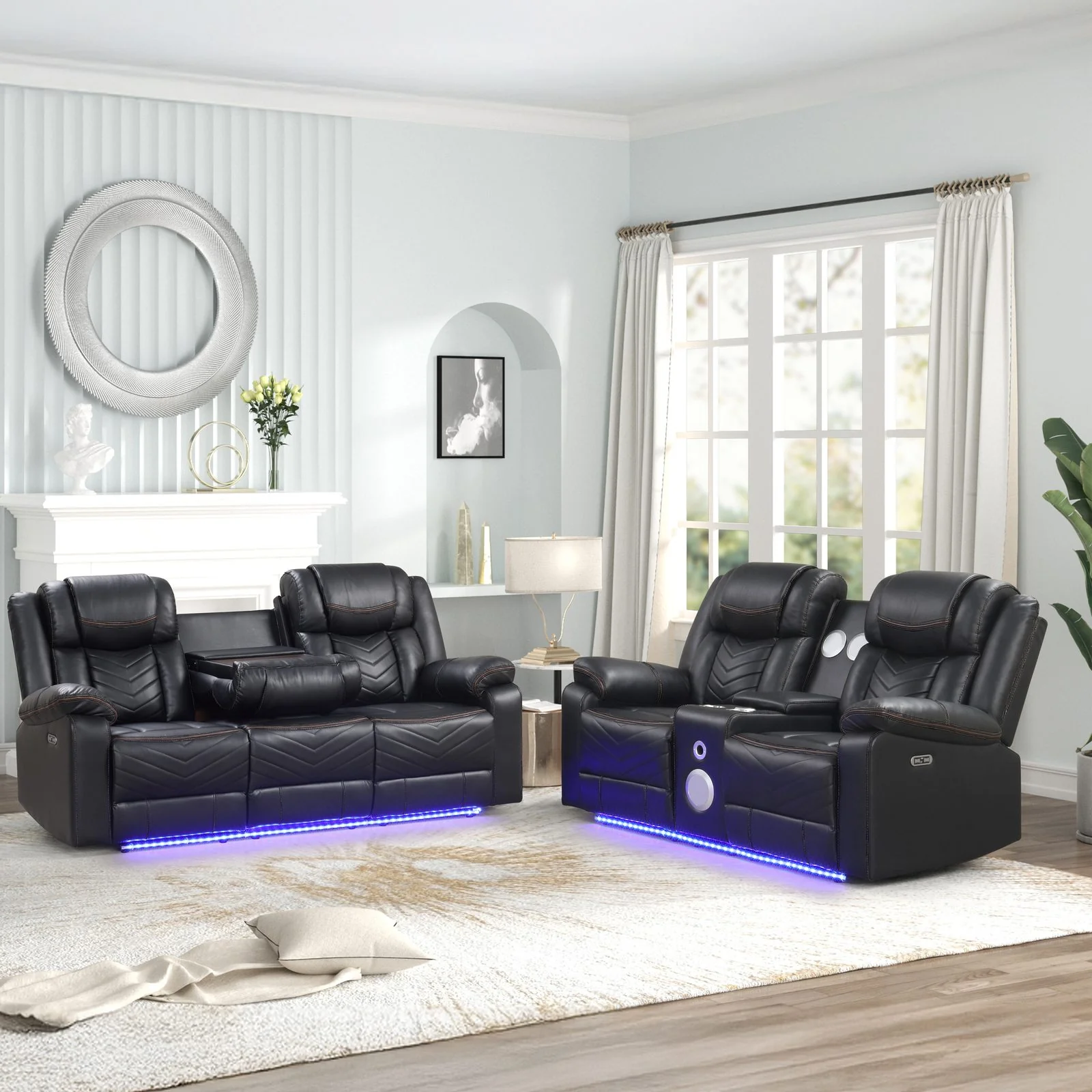 Challenger 2PC Living Room Set Black - Image 10