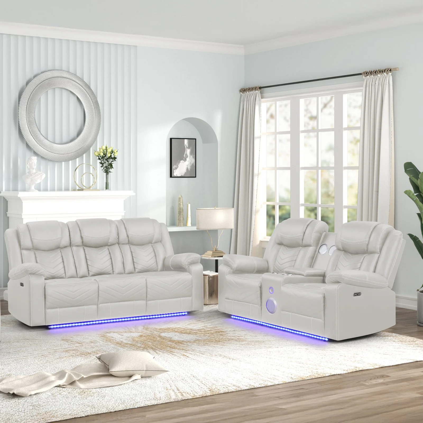 Challenger 2PC Living Room Set Ice - Image 11