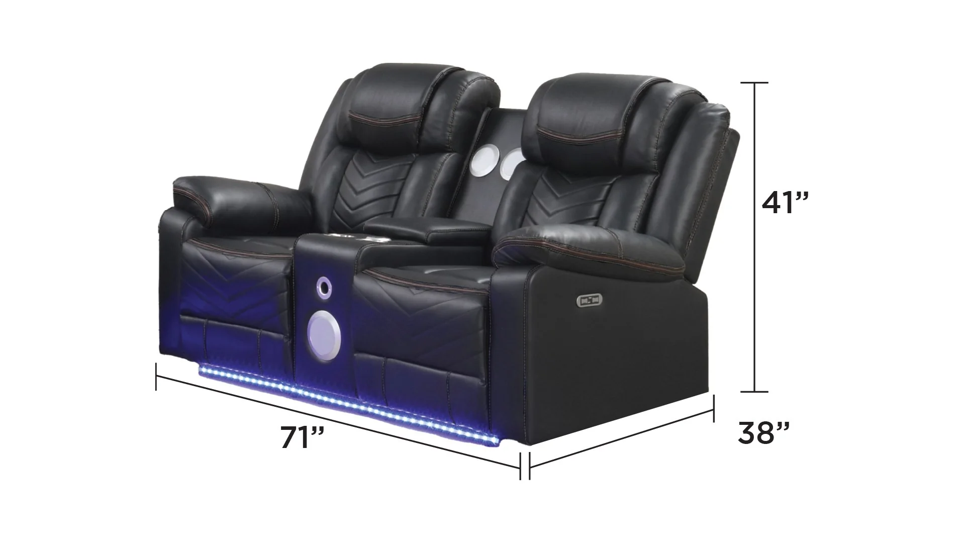Challenger Loveseat Black - Image 5