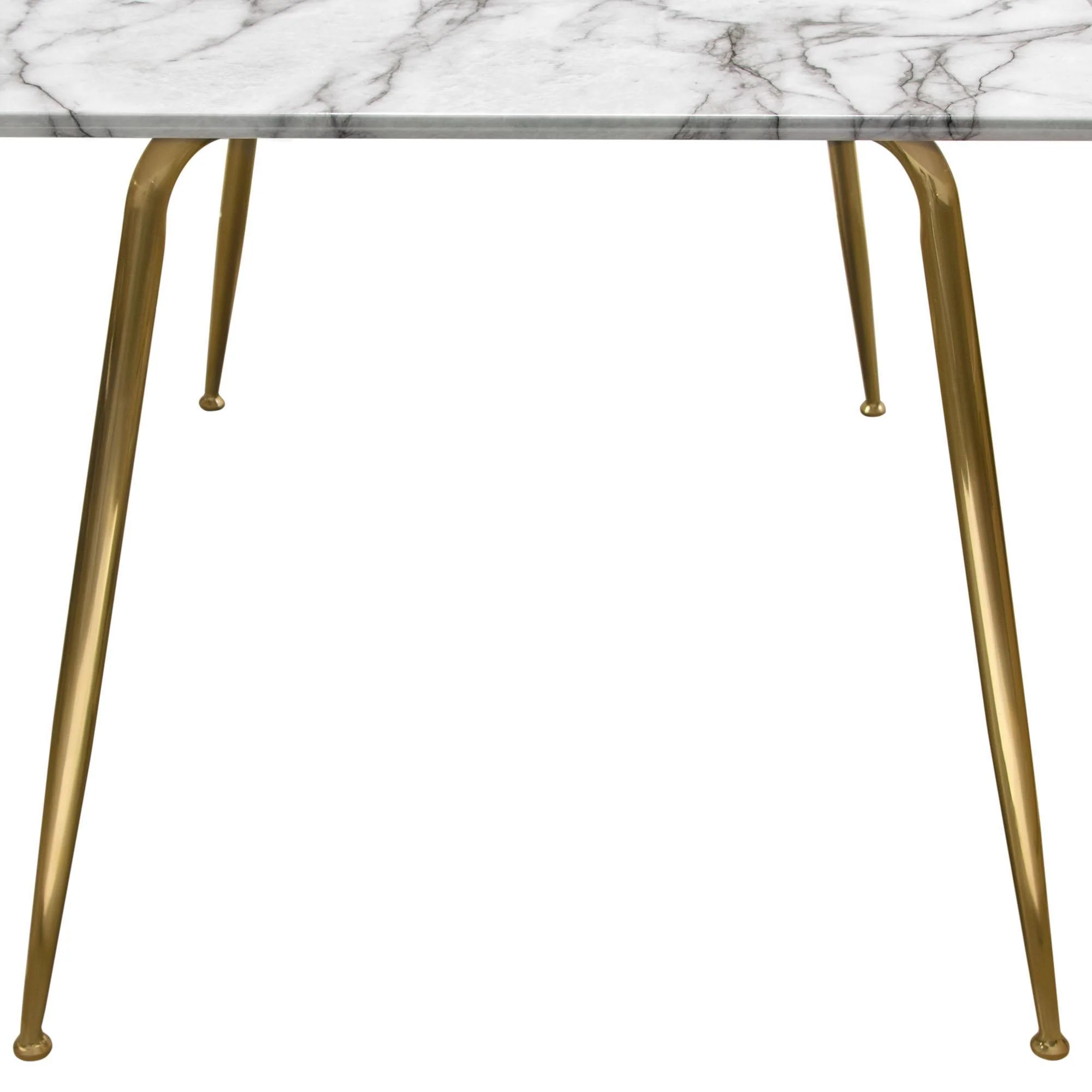 Chance Faux Marble Top Rectangular Dining Table w/ Brushed Gold Metal Legs by Diamond Sofa - Image 5