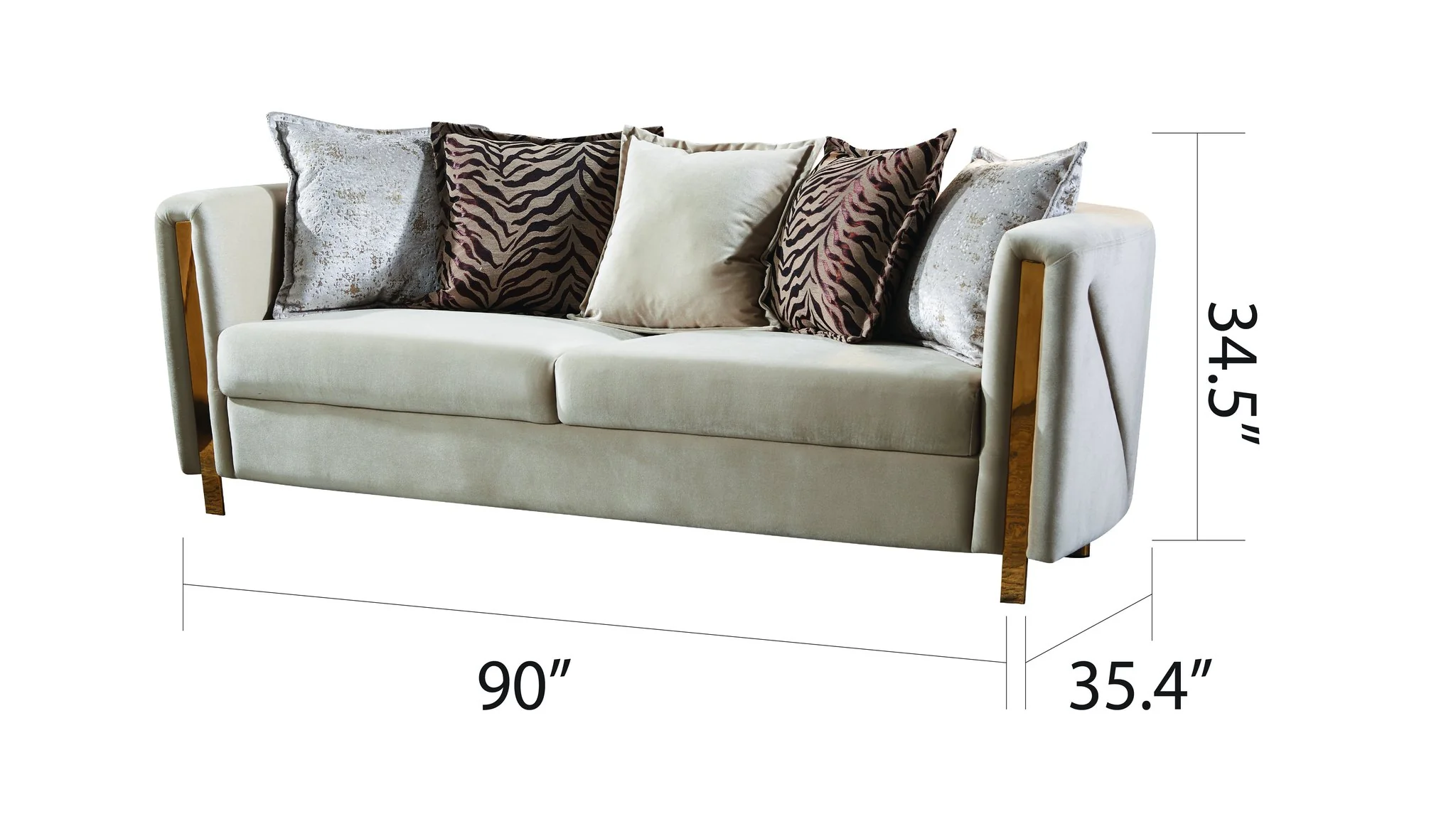 Chanelle 2PC Living Room Set Beige - Image 3