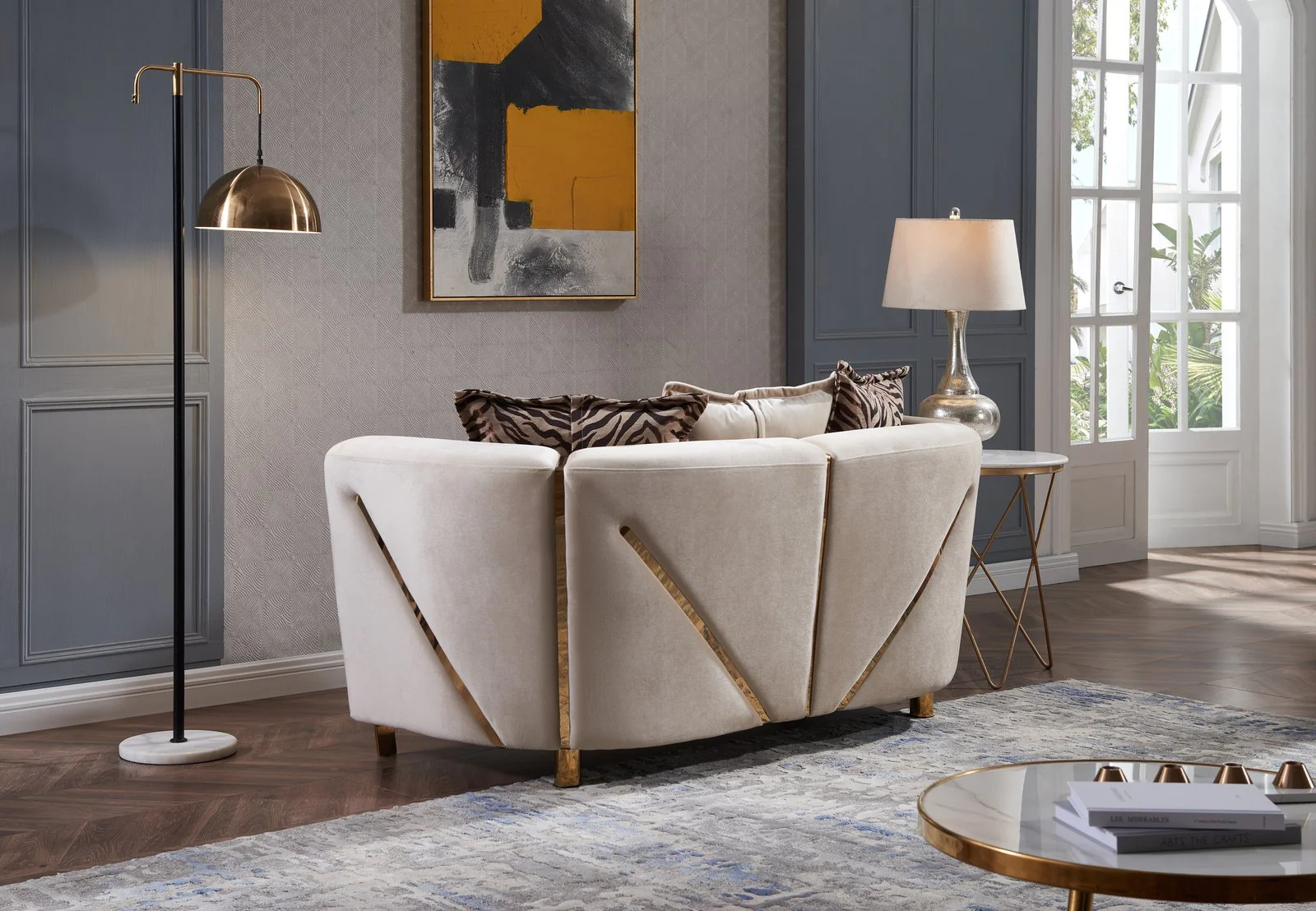 Chanelle 2PC Living Room Set Beige - Image 8