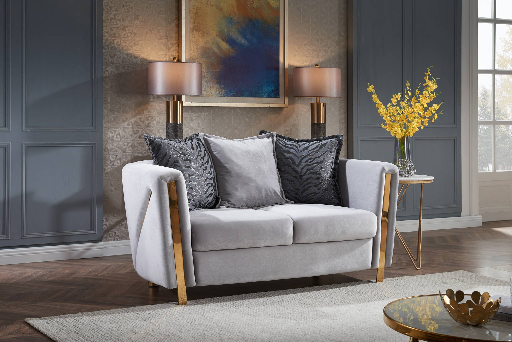Chanelle 2PC Living Room Set Gray - Image 6