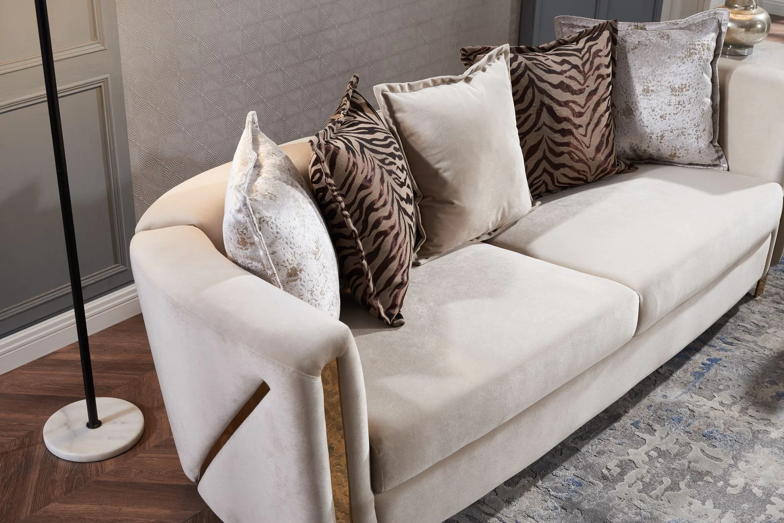 Chanelle 3 Pc Living Room set Beige - Image 5