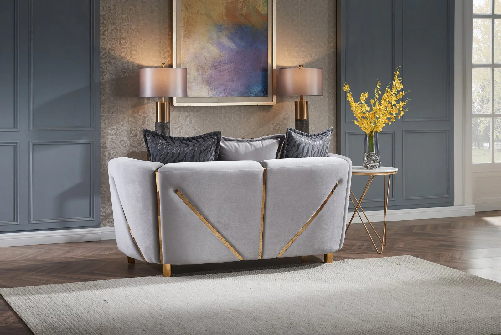 Chanelle Loveseat Gray - Image 3