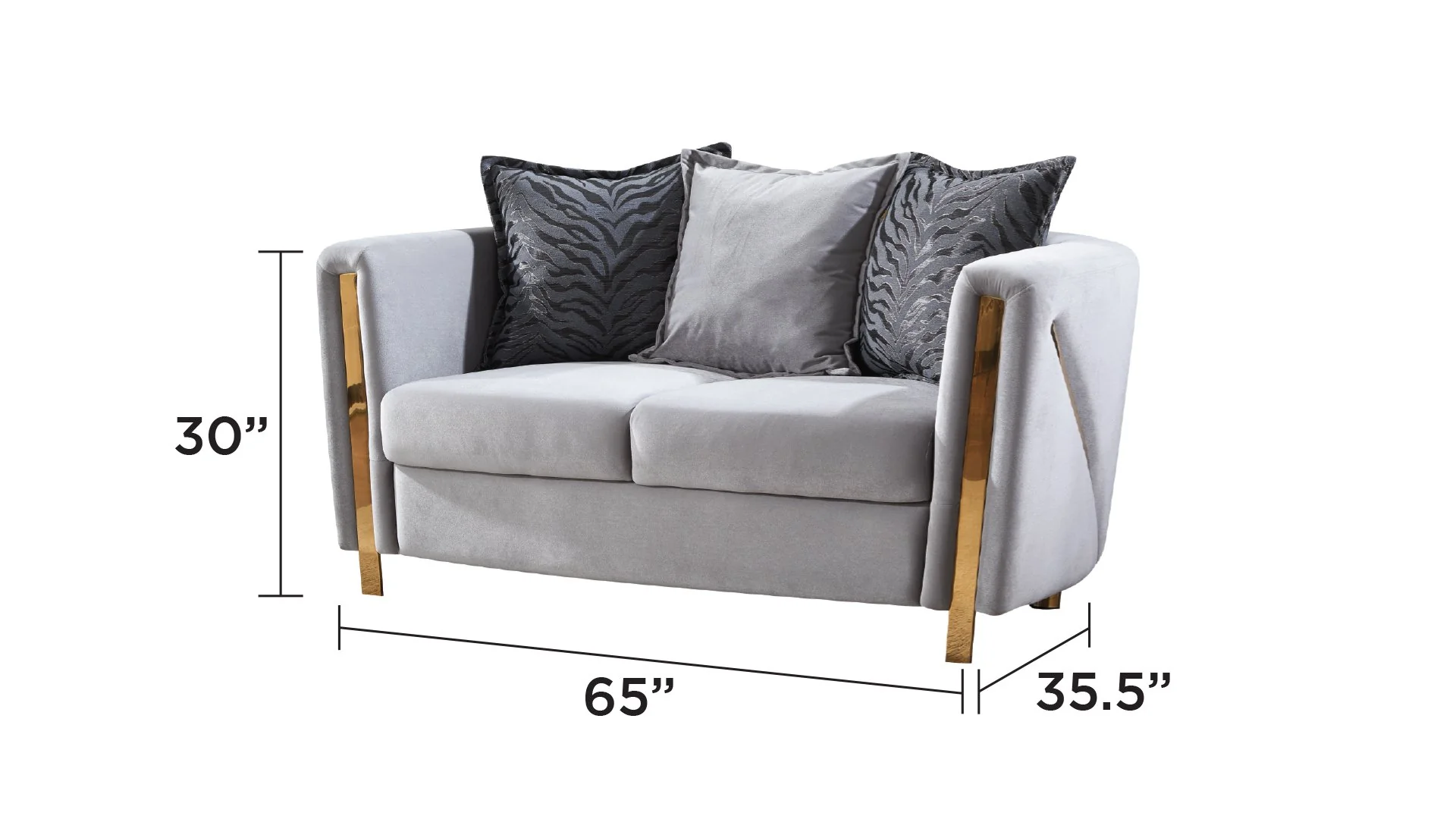 Chanelle Loveseat Gray - Image 4