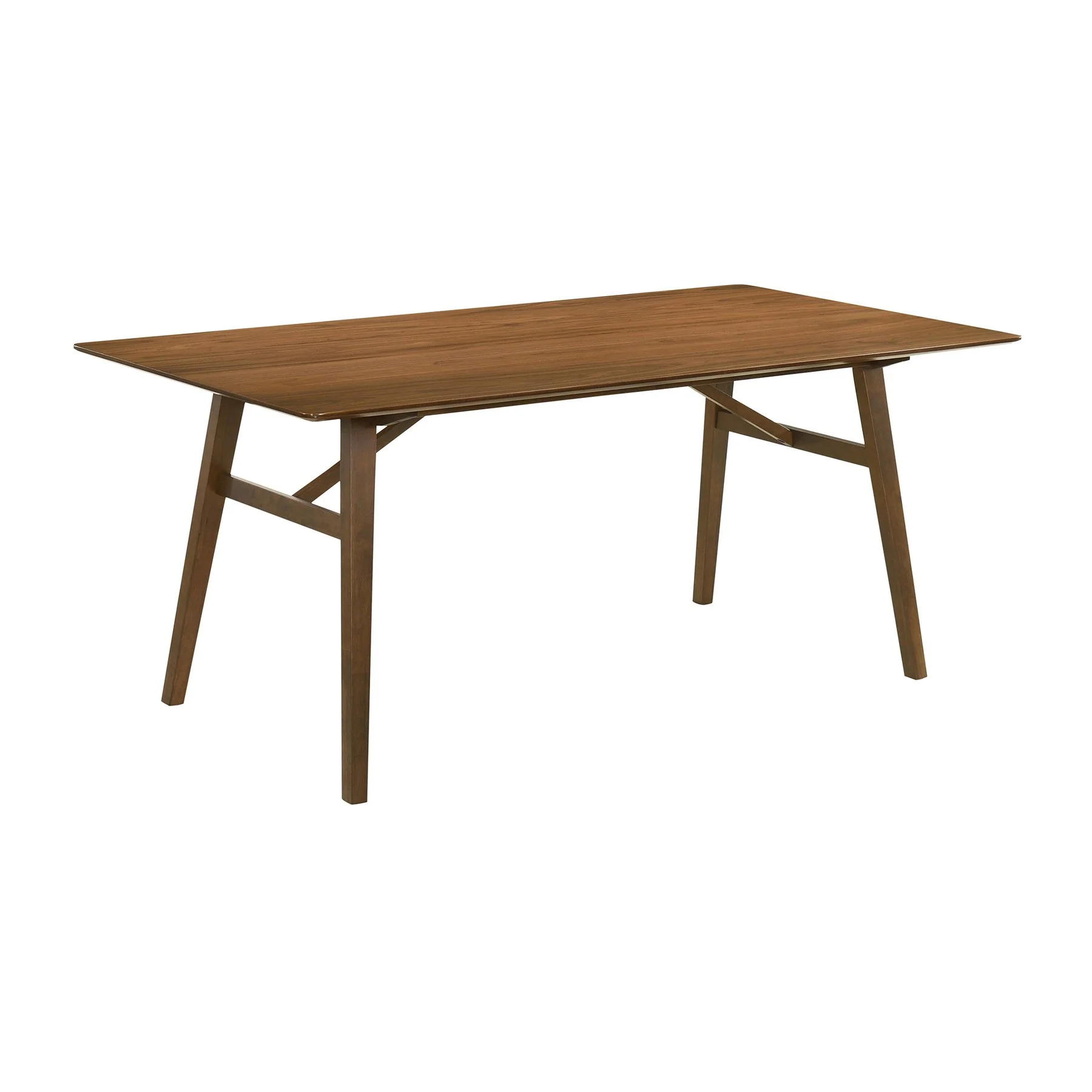 Channell 5 Piece Walnut Wood Dining Table Set with Benches in Charcoal Fabric - Image 6