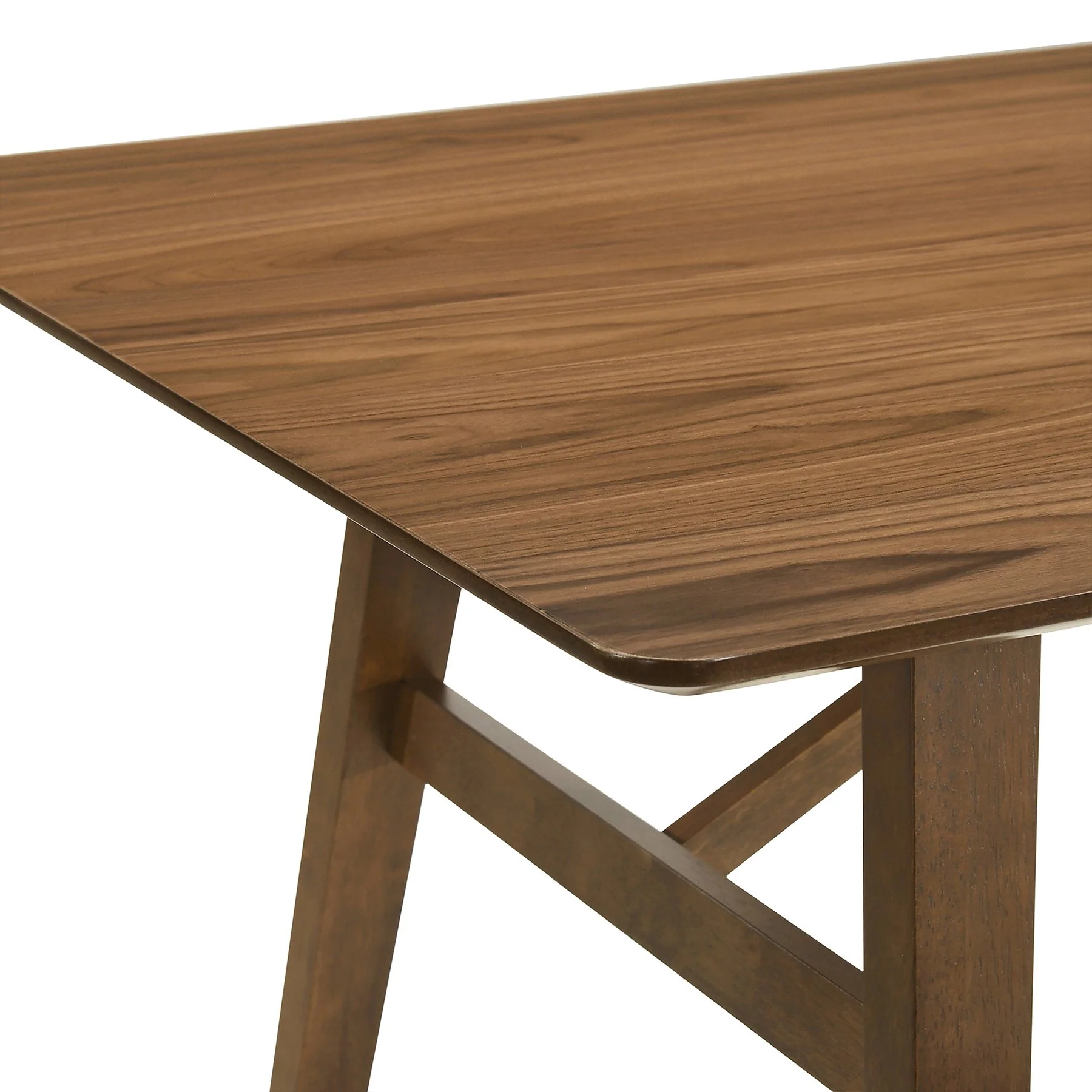 Channell 5 Piece Walnut Wood Dining Table Set with Charcoal Fabric - Image 8
