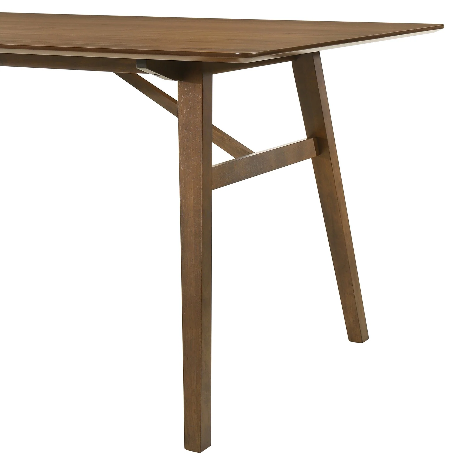 Channell 5 Piece Walnut Wood Dining Table Set with Orange Fabric - Image 9