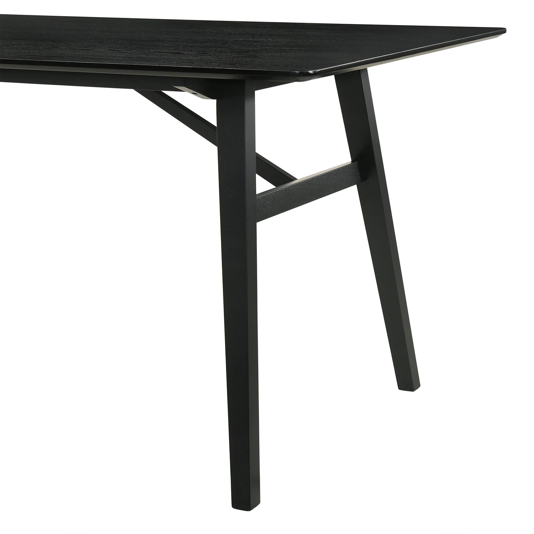 Channell 7 Piece Black Wood Dining Table Set with Charcoal Fabric - Image 9