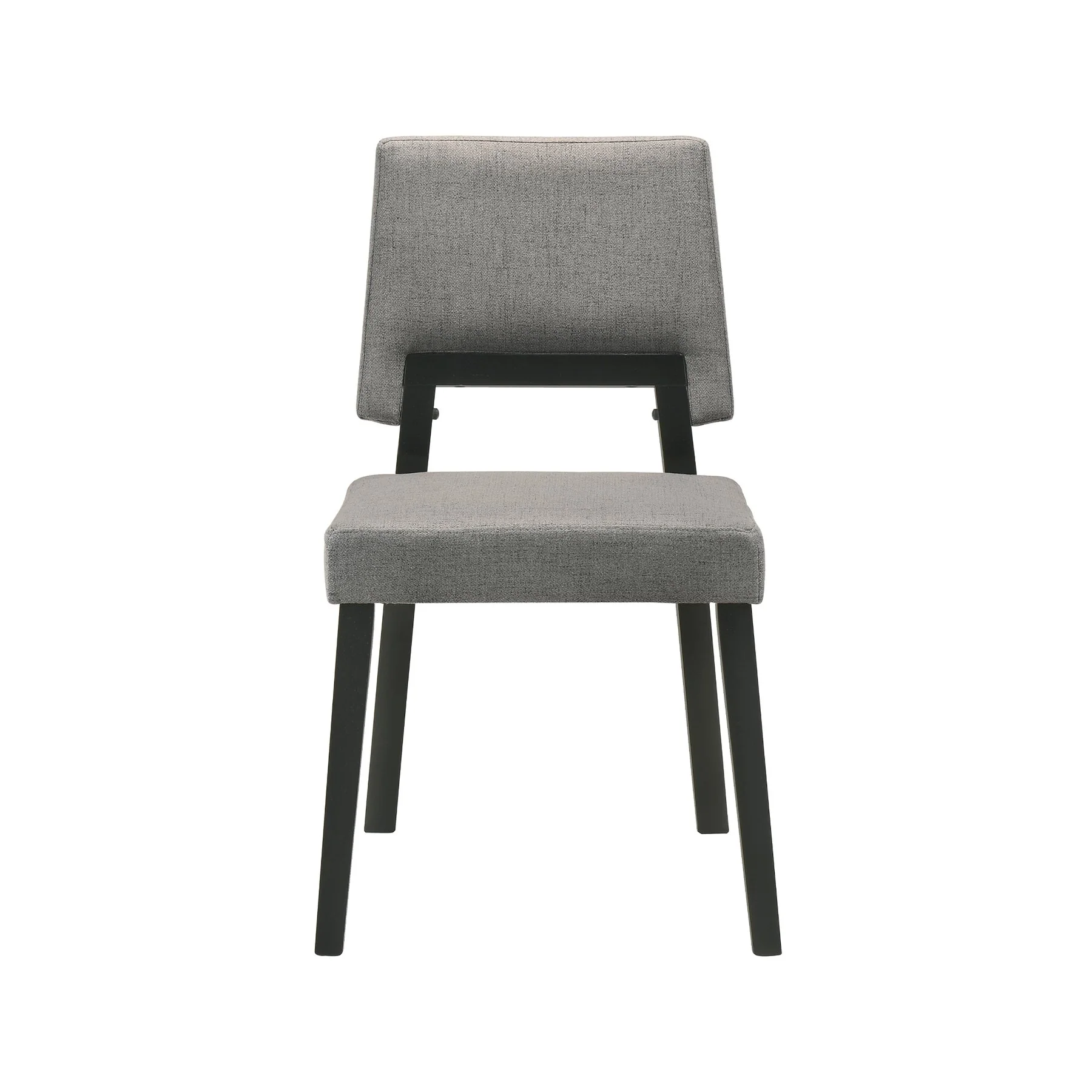 Channell Wood Dining Chair in Black Finish with Charcoal Fabric - Set of 2 - Image 3