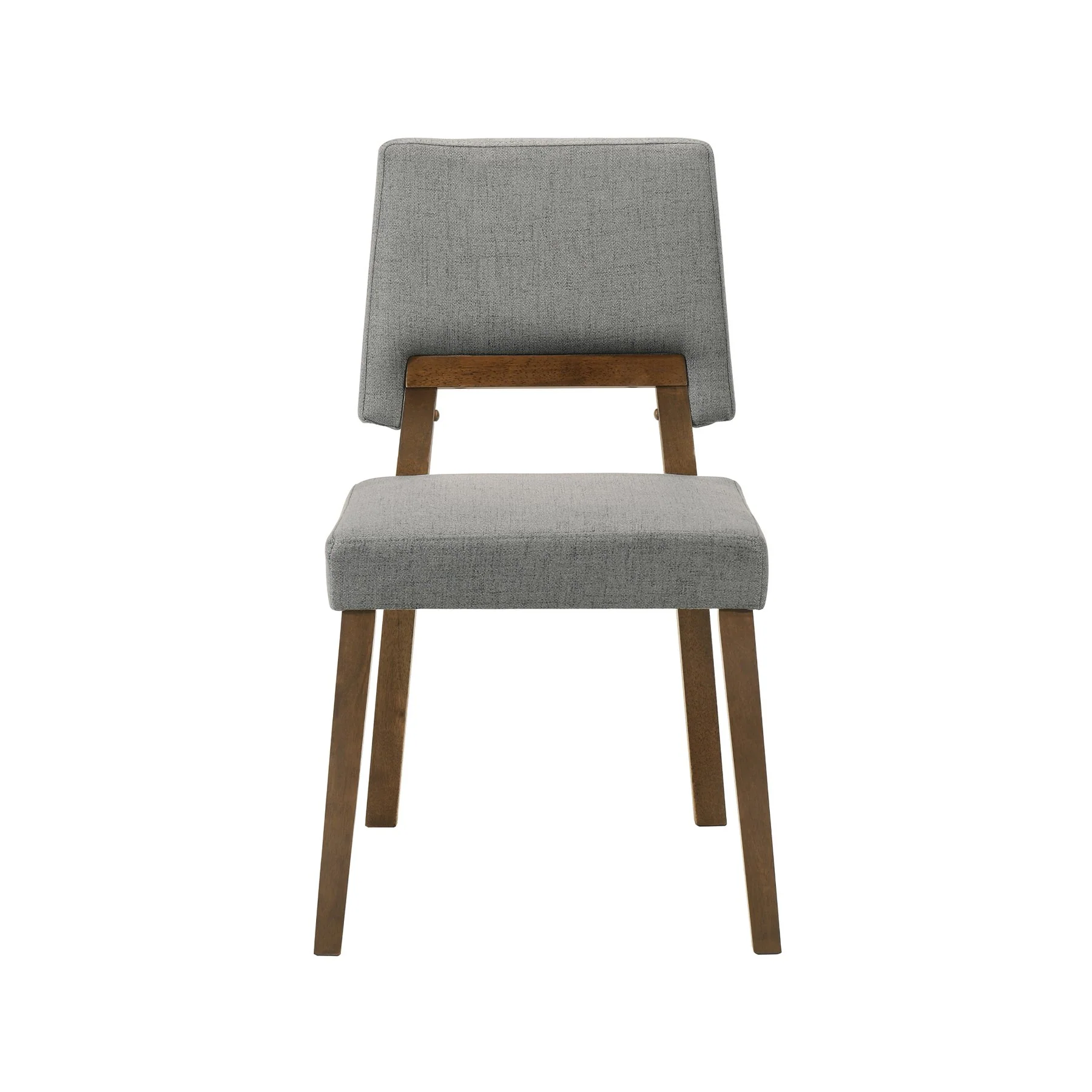 Channell Wood Dining Chair in Walnut Finish with Charcoal Fabric - Set of 2 - Image 3