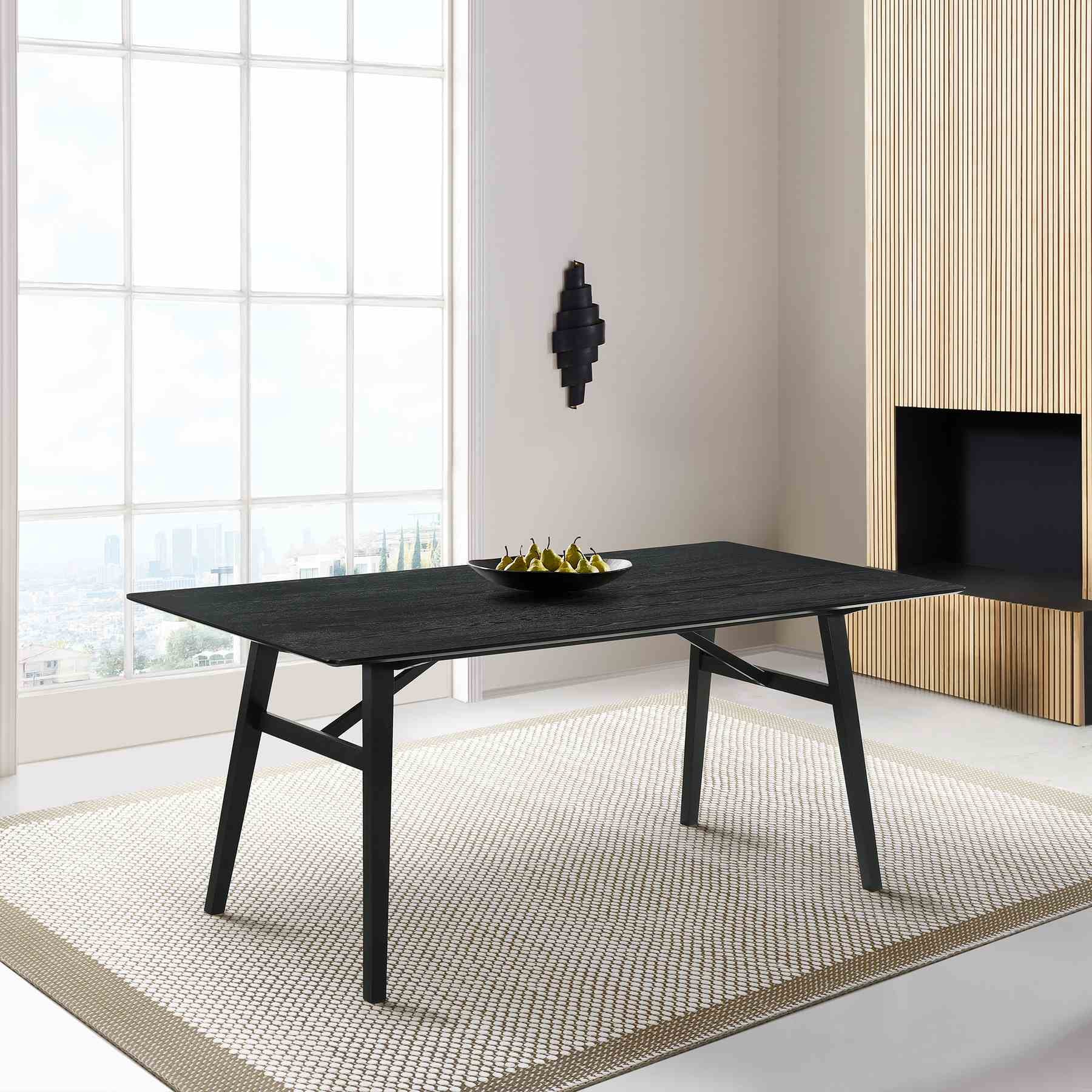Channell Wood Dining Table in Black Finish - Image 7