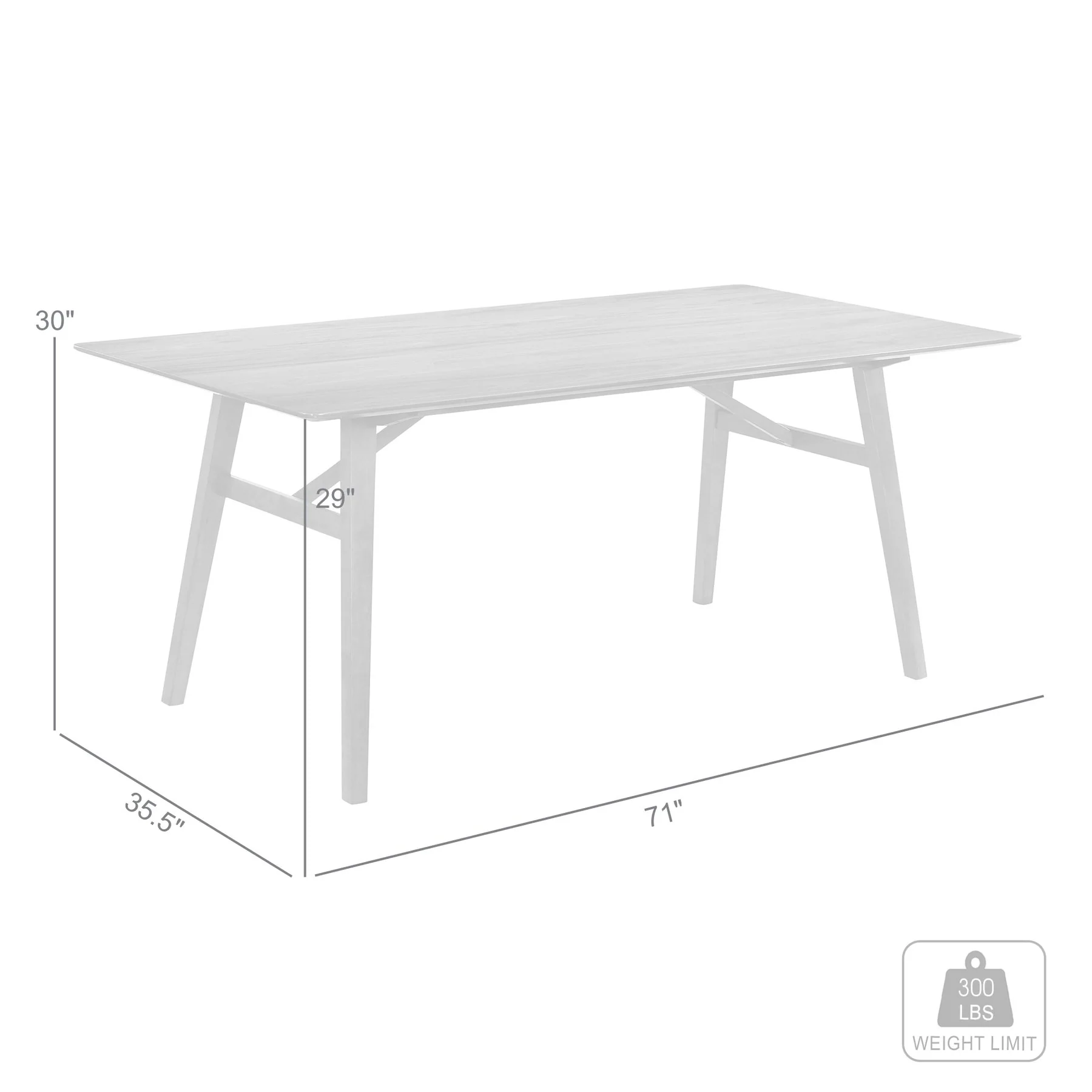 Channell Wood Dining Table in Walnut Finish - Image 6
