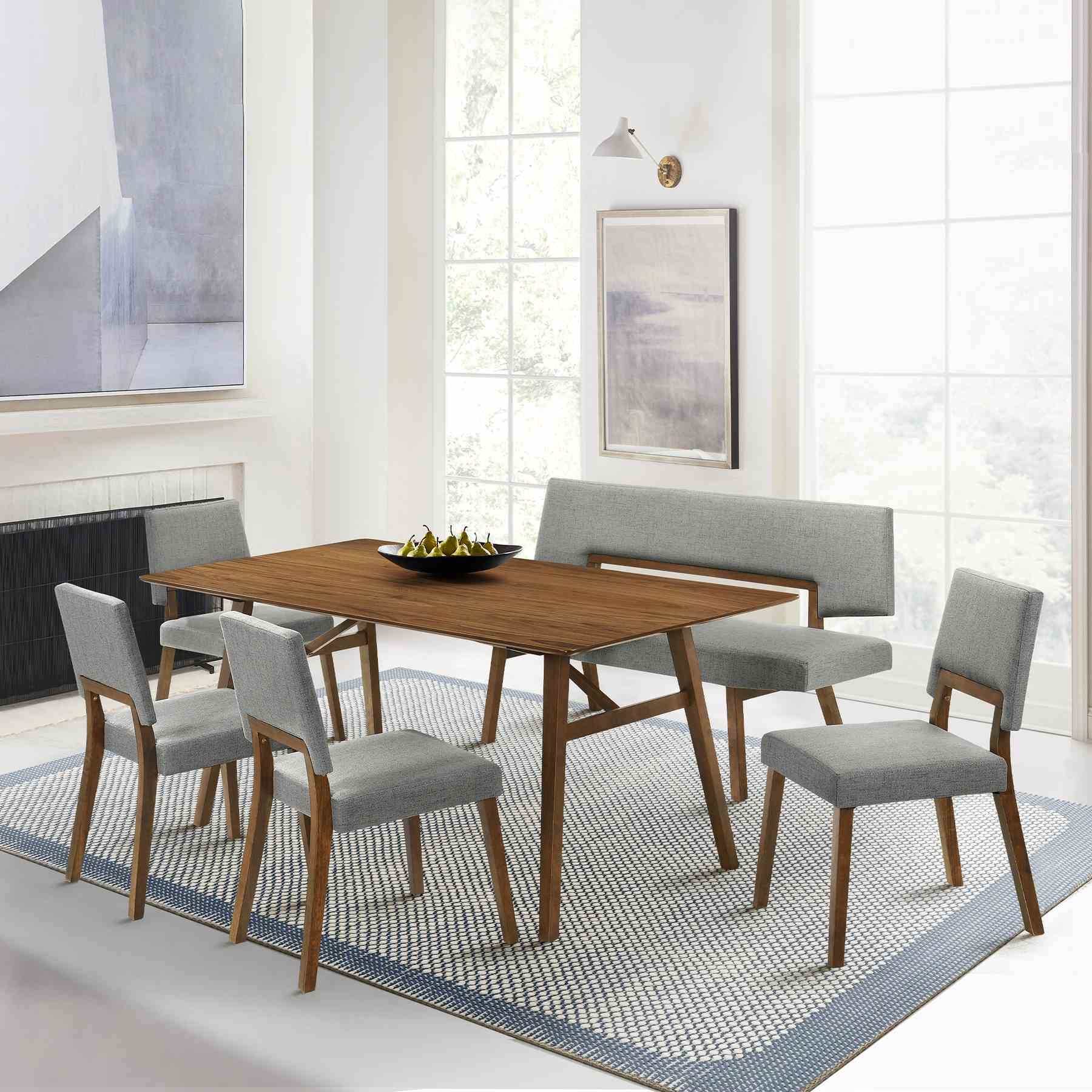 Channell Wood Dining Table in Walnut Finish - Image 8