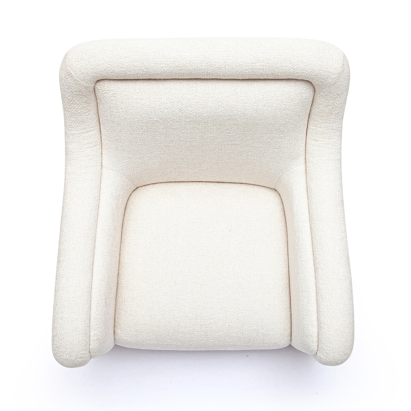 Charli Cream Basketweave Chenille Swivel Chair - Image 6