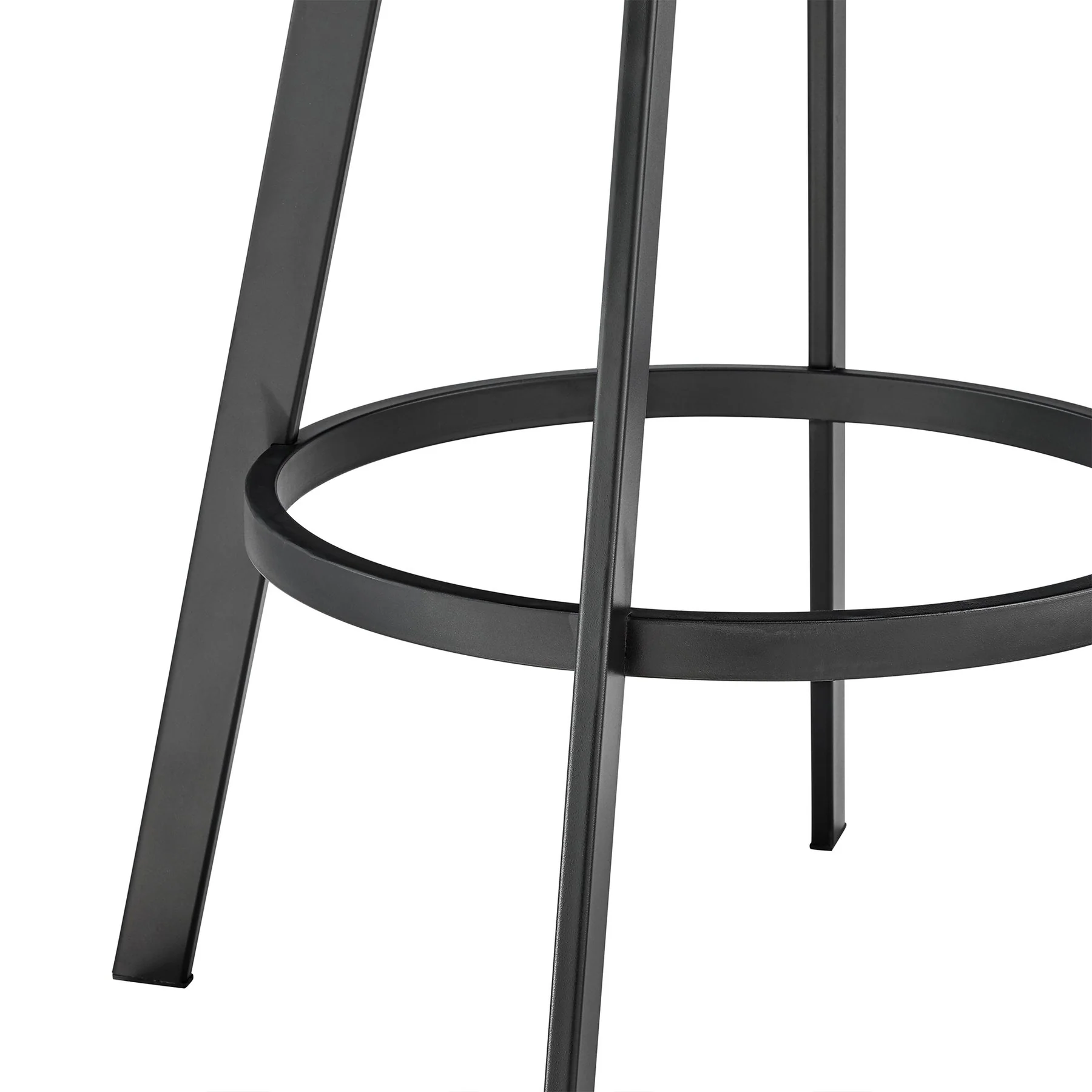 Chelsea 25" Swivel Counter Stool with Matte Black Finish and Vintage Gray Faux Leather - Image 8