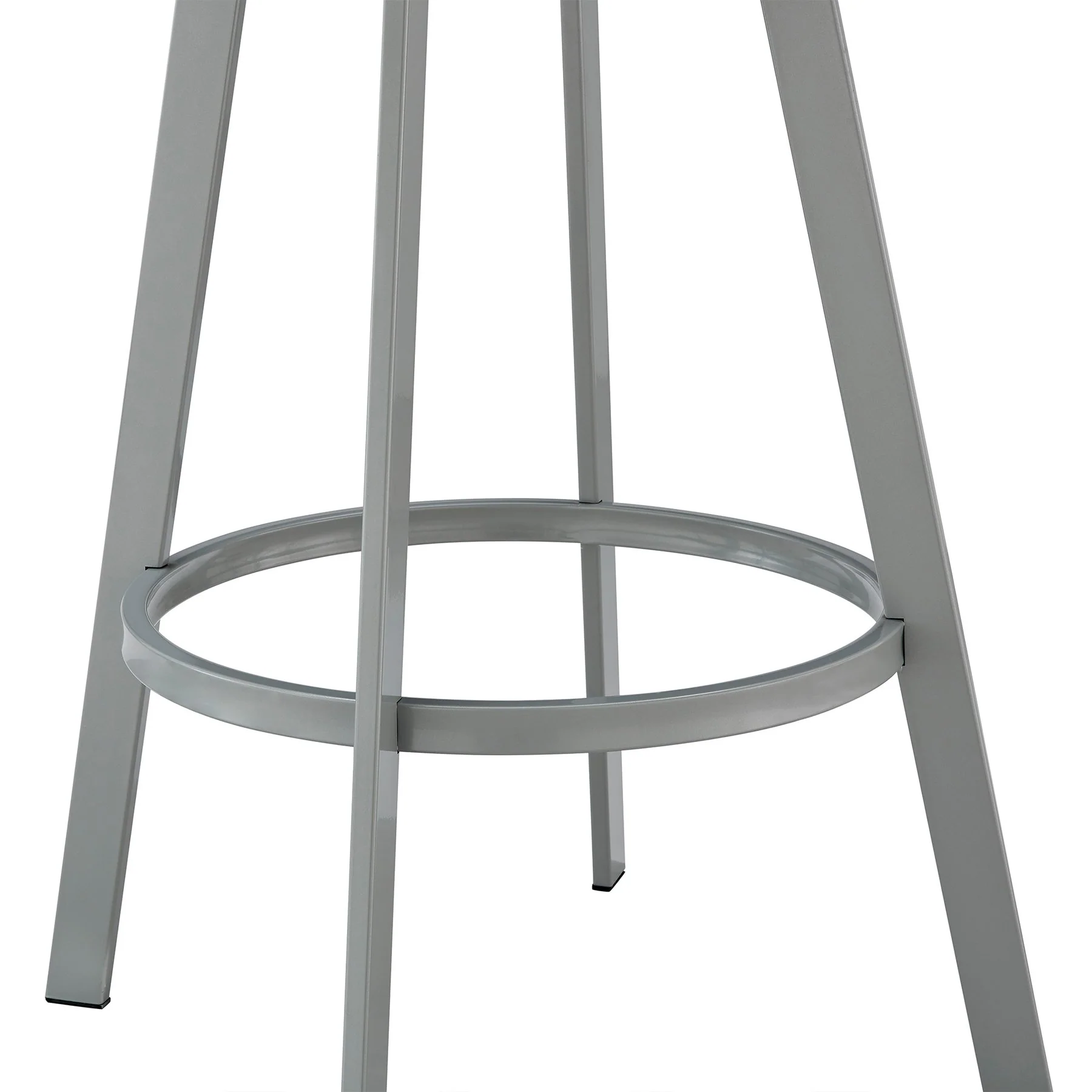 Chelsea 25" Swivel Counter Stool with Silver Metal Finish and White Faux Leather - Image 8