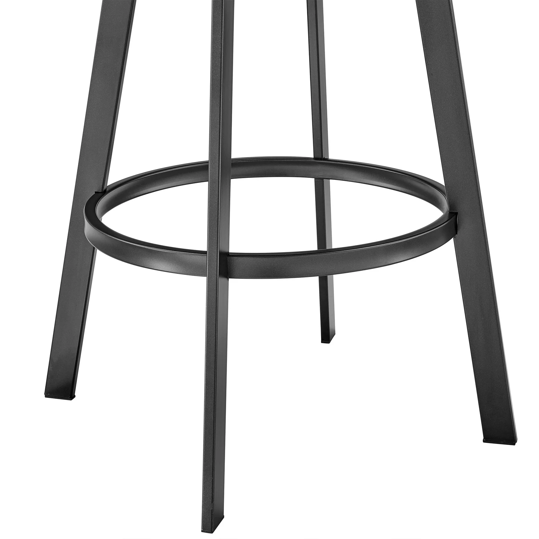 Chelsea 29" Swivel Bar Stool with Matte Black Finish and Black Faux Leather - Image 8