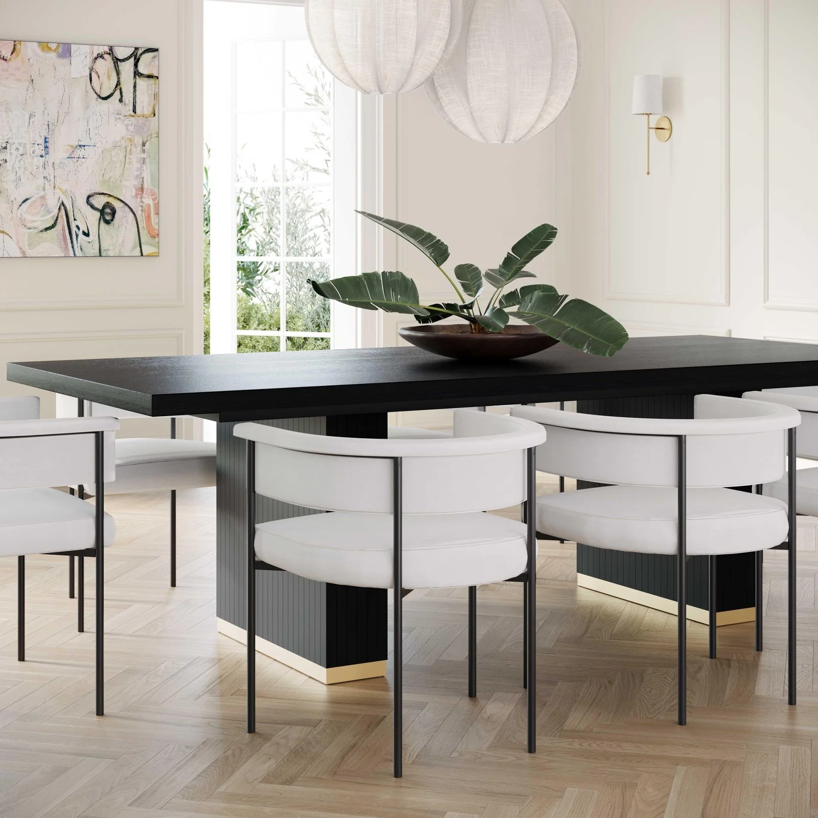Chelsea Black Oak Rectangular Dining Table - Image 2