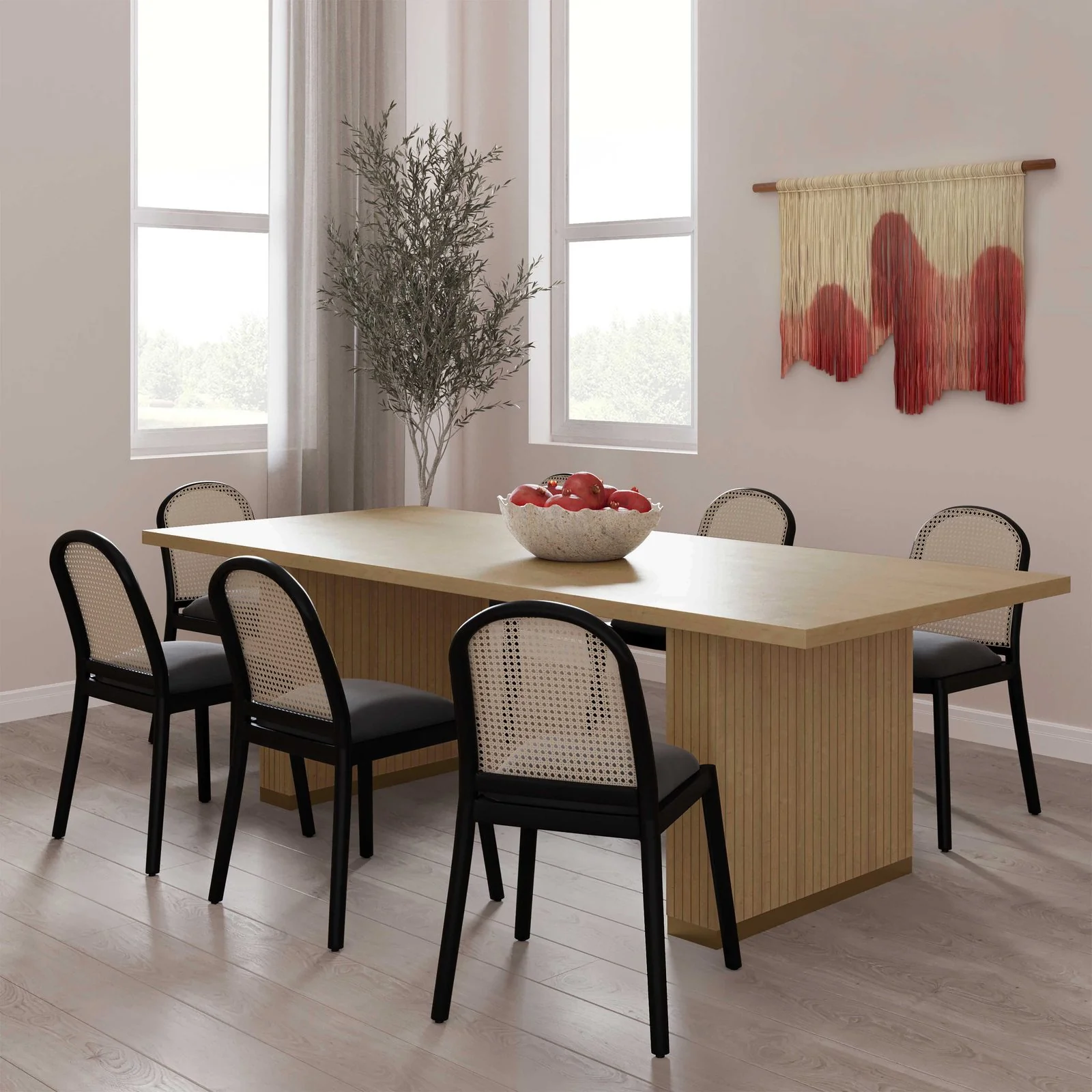 Chelsea Natural Oak Wood 79 inch Rectangular Dining Table - Image 2