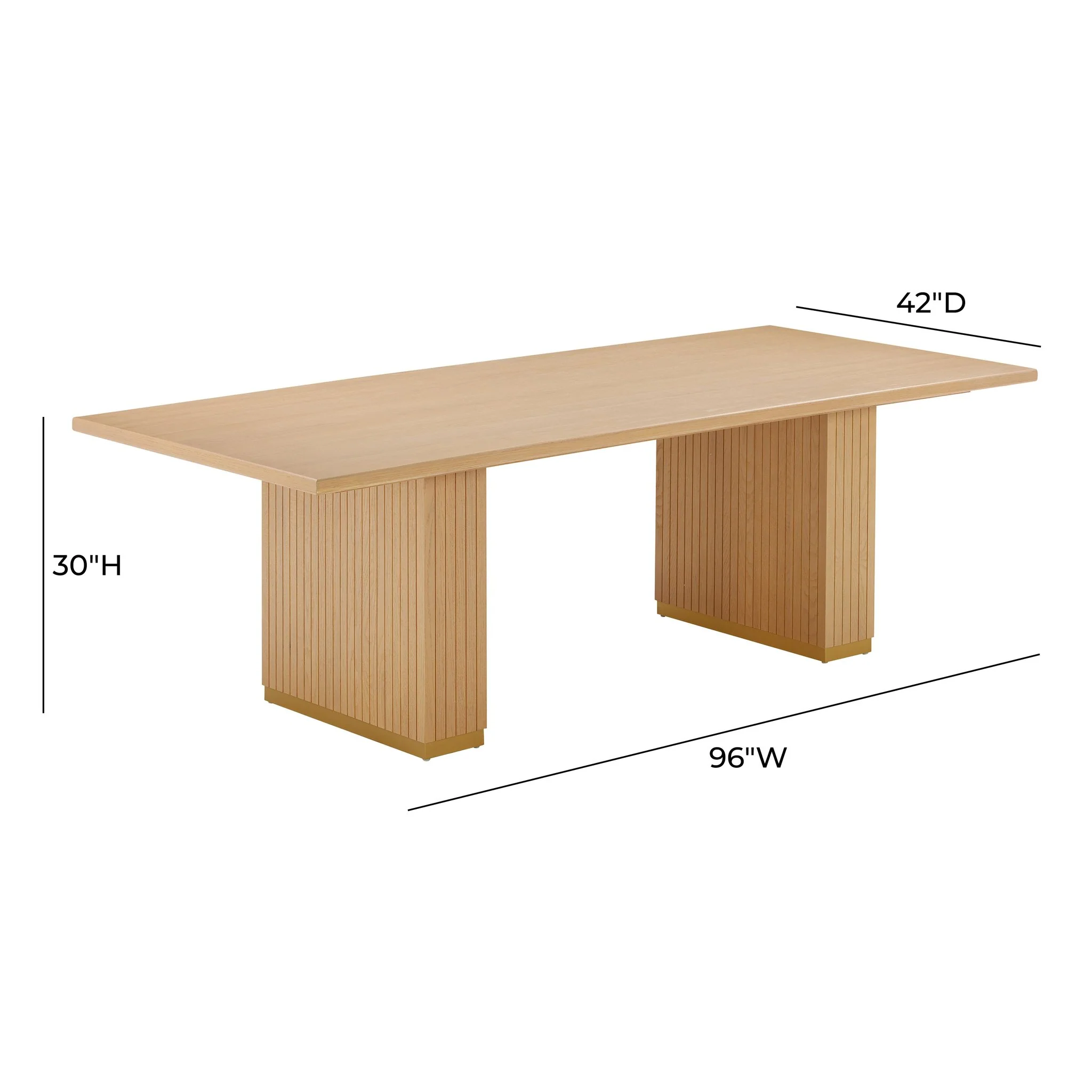 Chelsea Natural Oak Wood 96 inch Rectangular Dining Table - Image 7