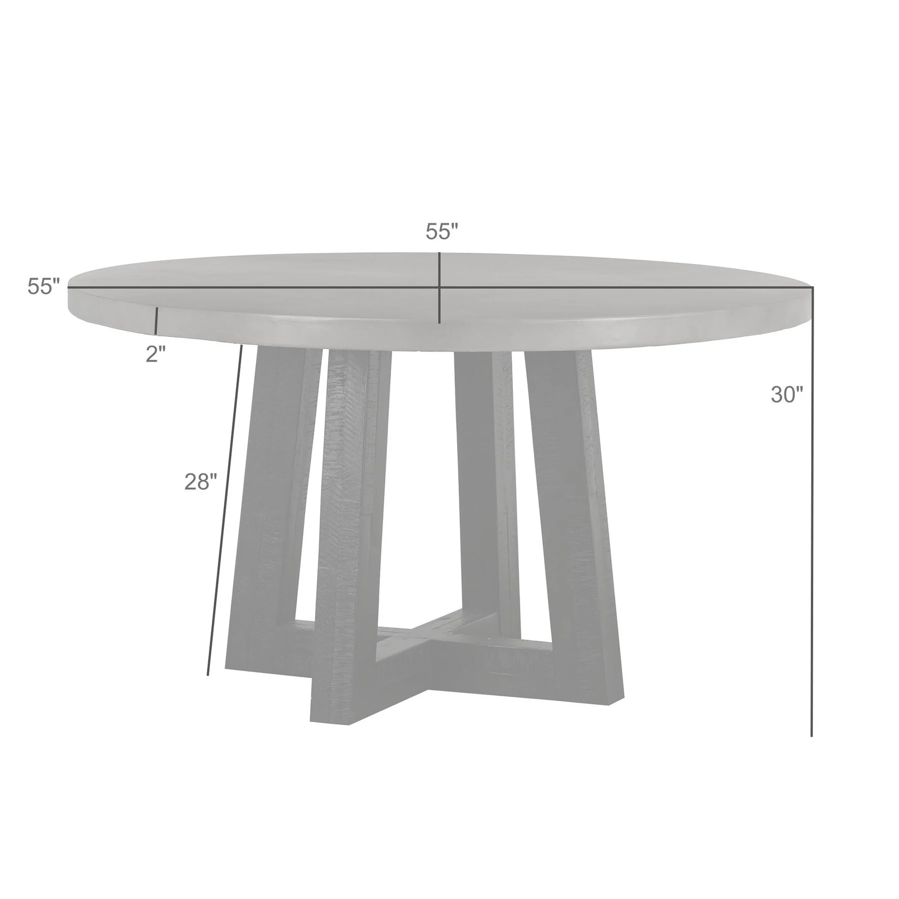 Chester Modern Concrete and Acacia Round Dining Table - Image 8
