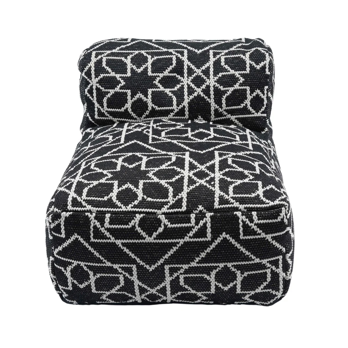 Chiara Outdoor Black Accent Pouf - Image 3