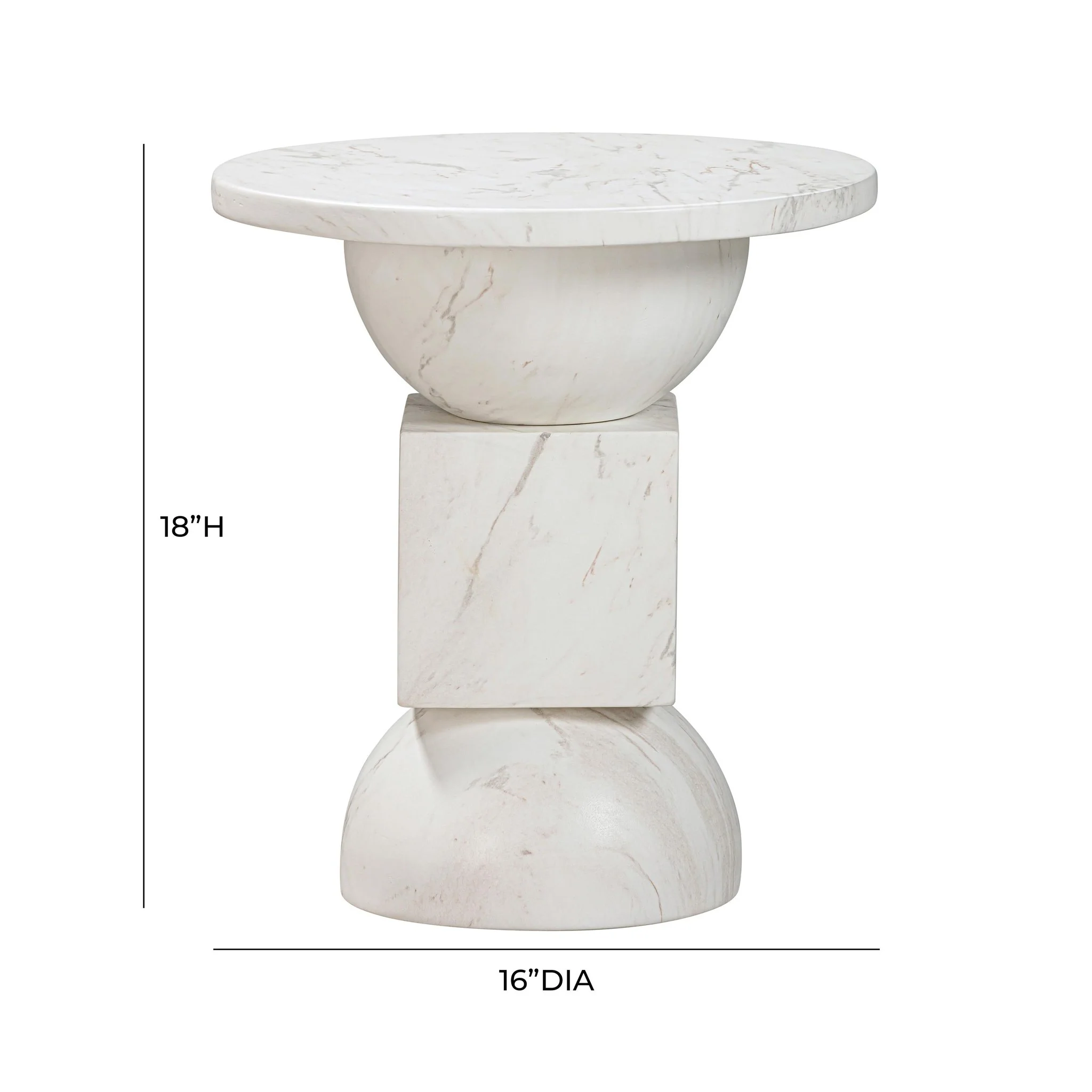 Chip Marble Print Indoor / Outdoor Side Table - Image 6
