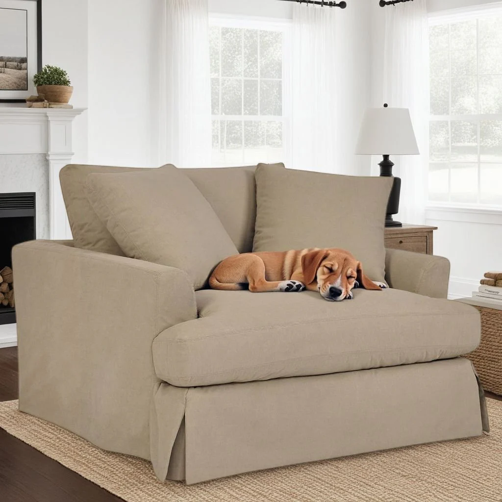 Ciara 53" Upholstered Chair and a Half in Sahara Brown - Image 9