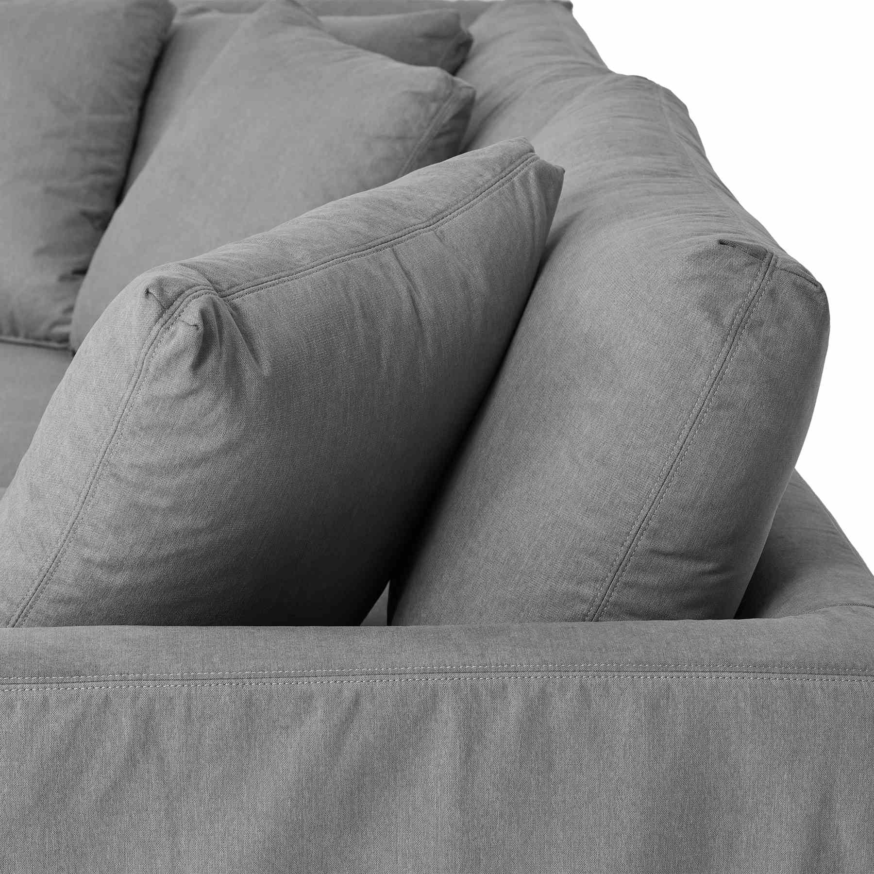 Ciara Upholstered 3 Piece Sectional Sofa in Slate Gray - Image 5