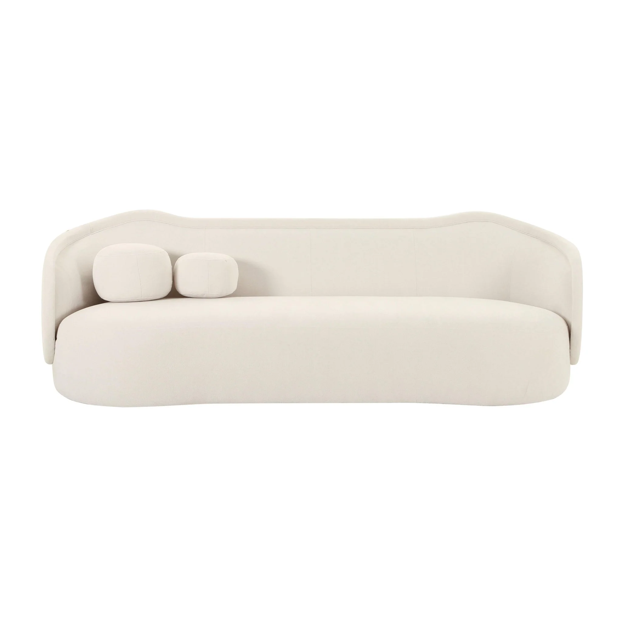 Circe Cream Textured Velvet Sofa - Image 3