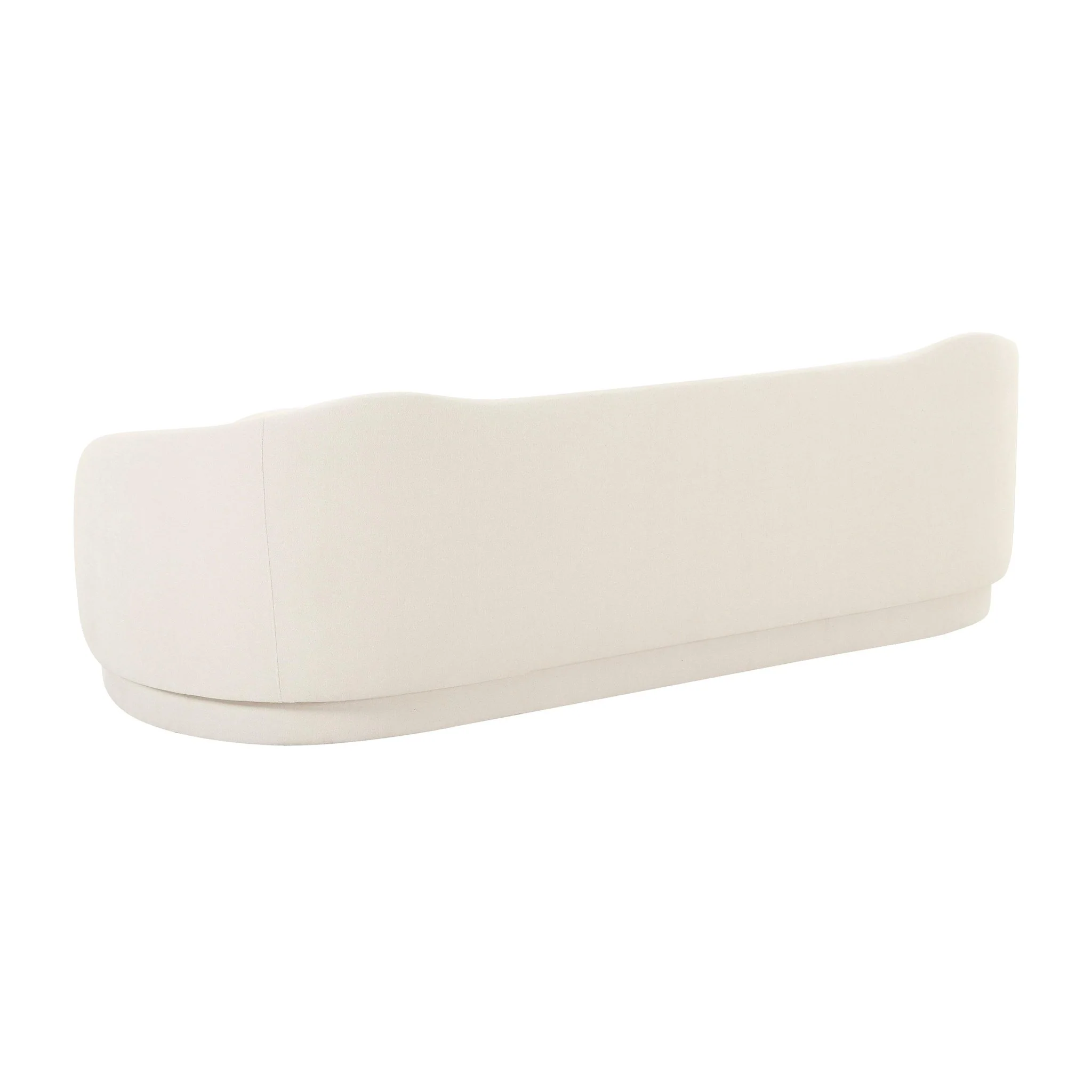 Circe Cream Textured Velvet Sofa - Image 4