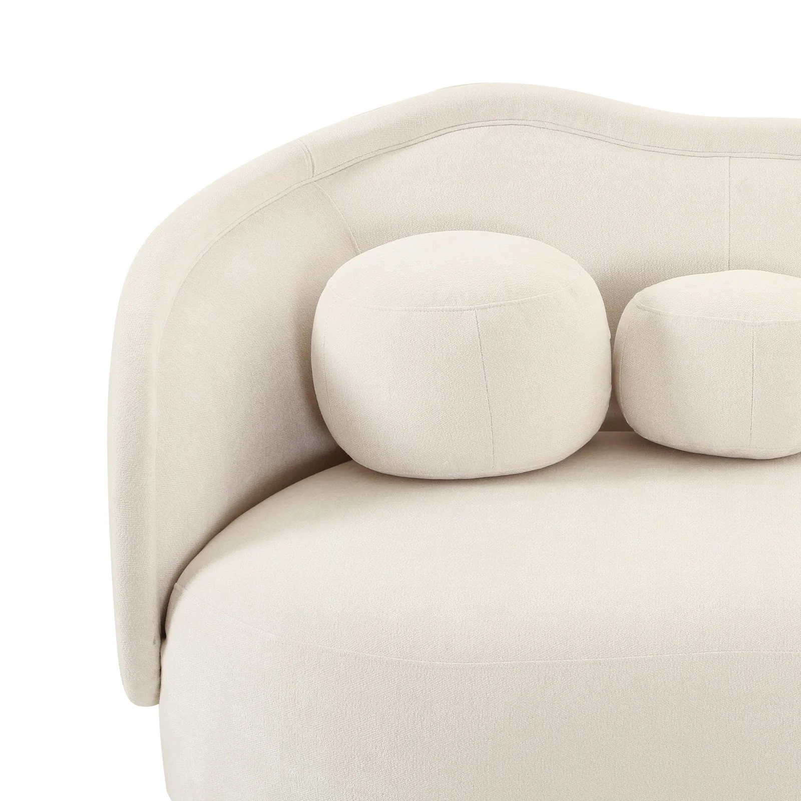 Circe Cream Textured Velvet Sofa - Image 5