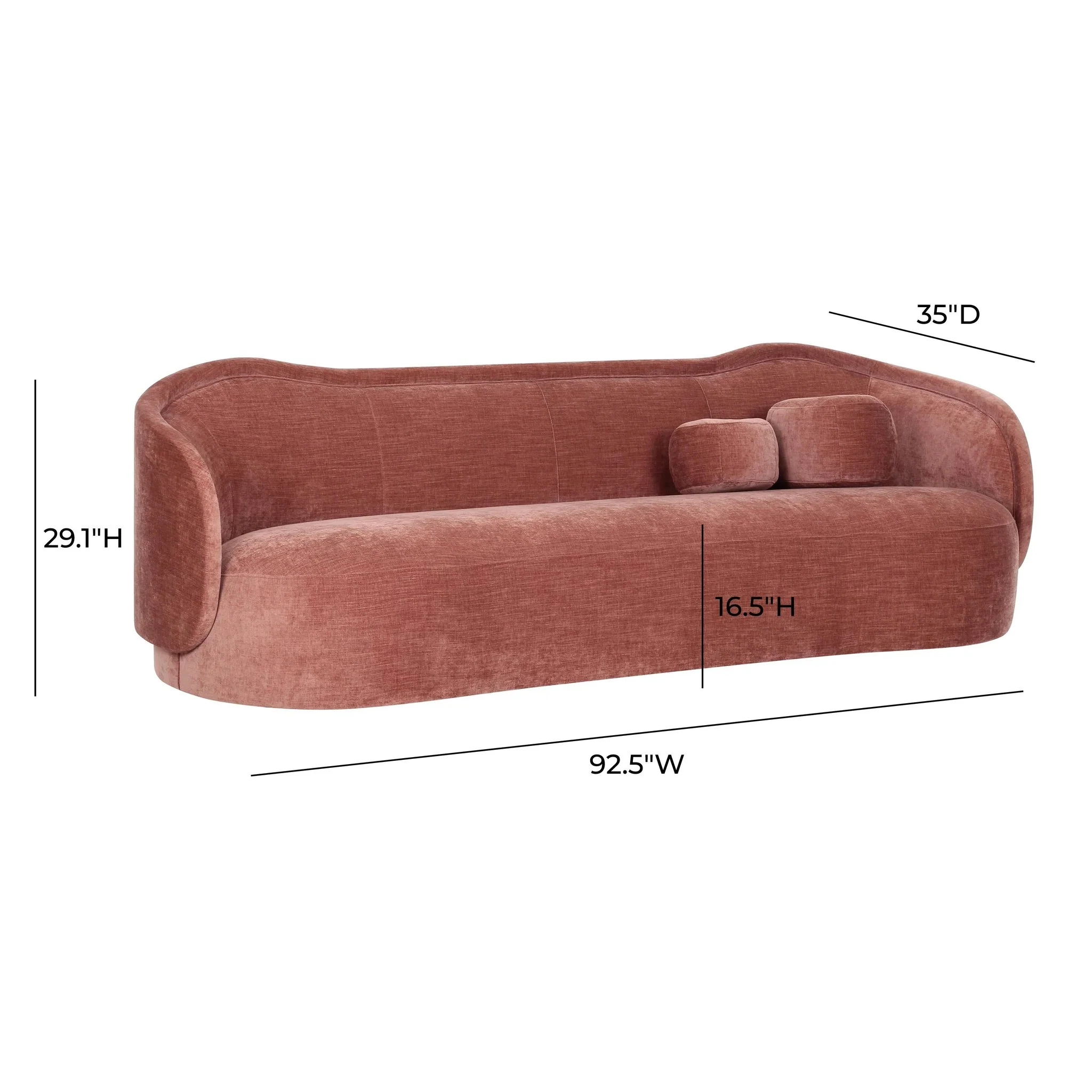 Circe Mauve Textured Velvet Sofa - Image 6