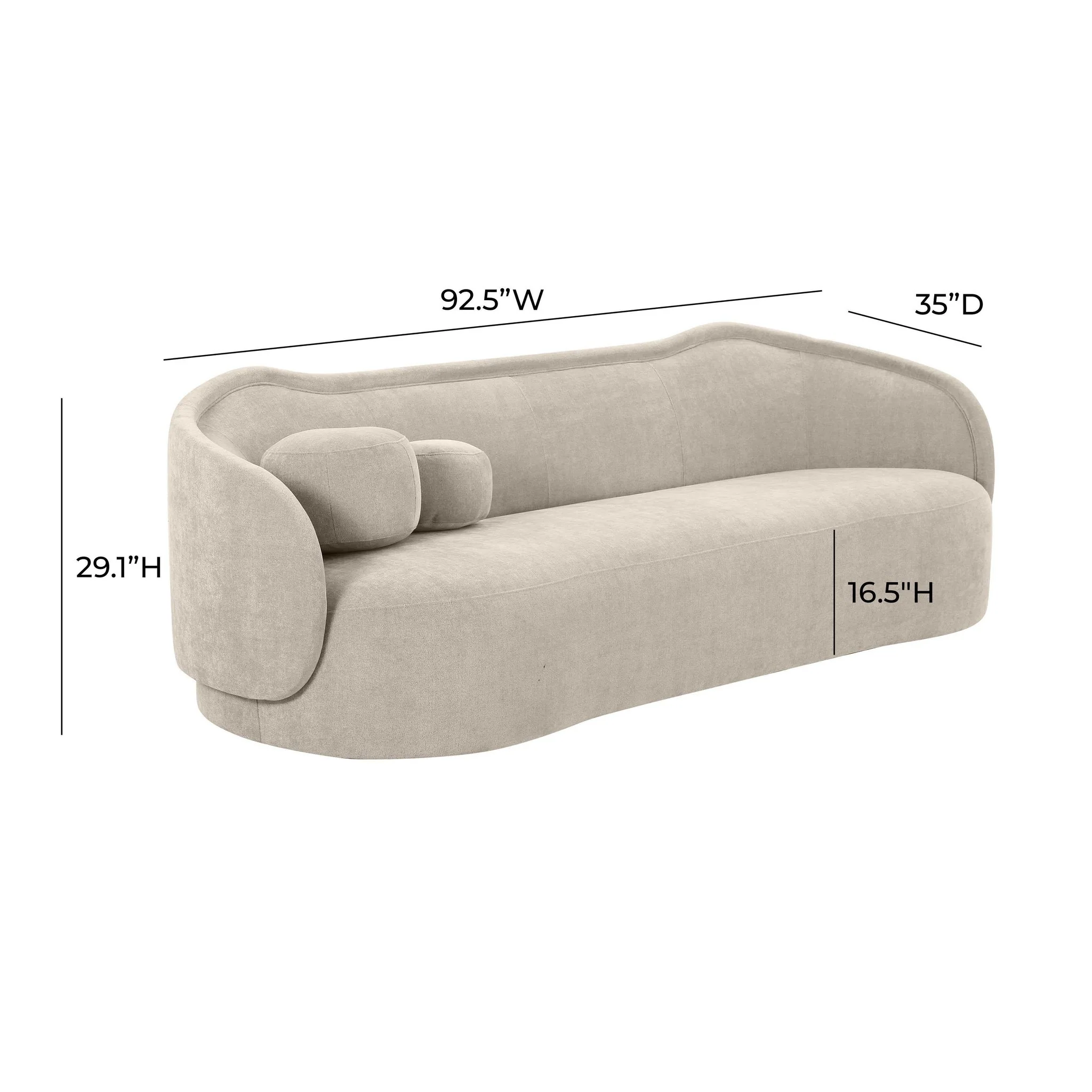 Circe Taupe Textured Velvet Sofa - Image 6