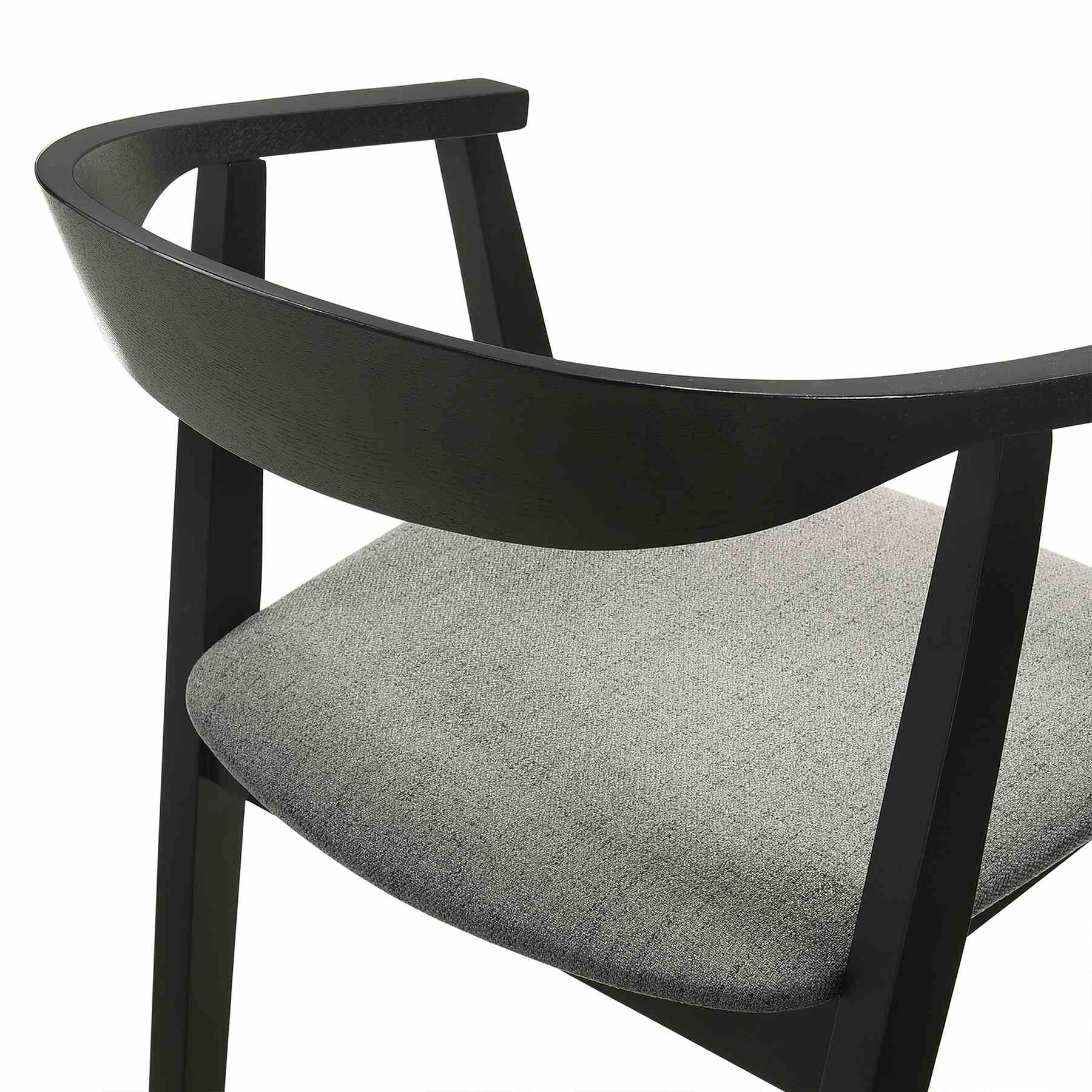Cirque Santana 5 Piece Black Wood Dining Table Set with Charcoal Fabric - Image 7