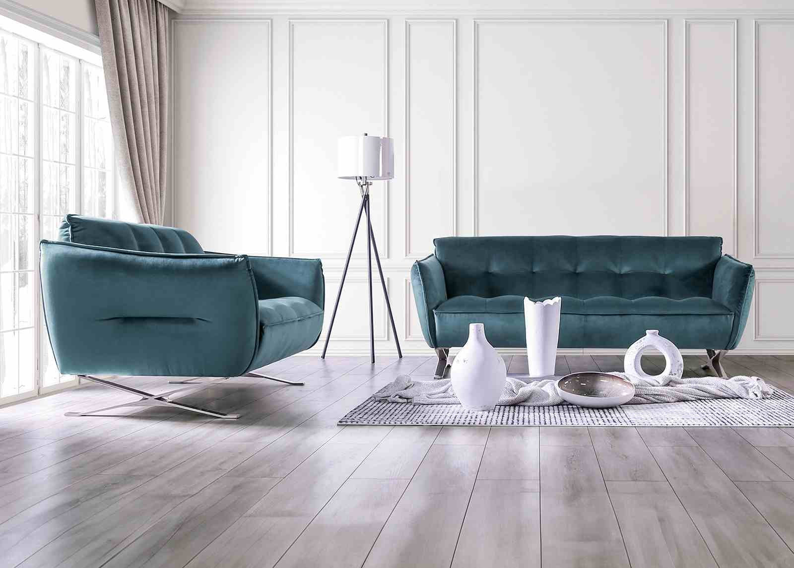 Civellutino Sofa, Teal - Image 2