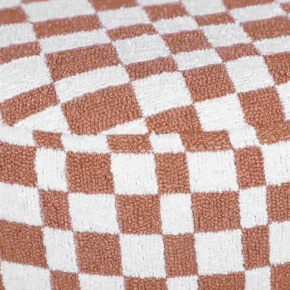 Claire Brown Checkered Boucle Stool - Image 4