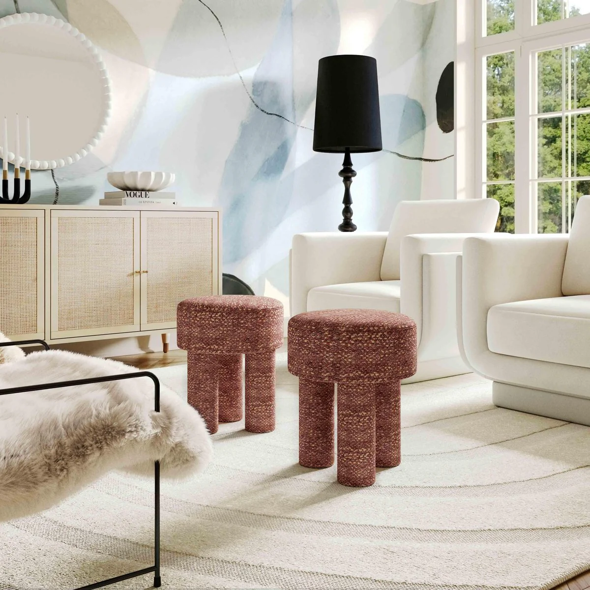 Claire Sedona Brown Knubby Stool - Image 2