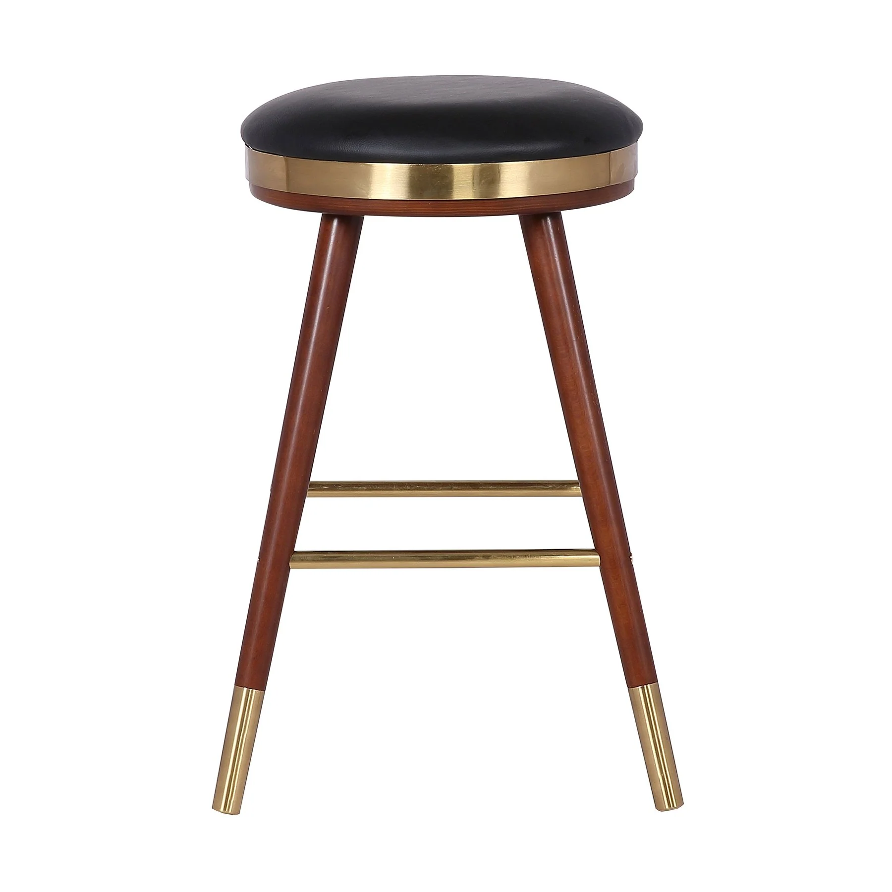 Clara Backless Modern 26" Gray Faux Leather Bar Stool - Image 2