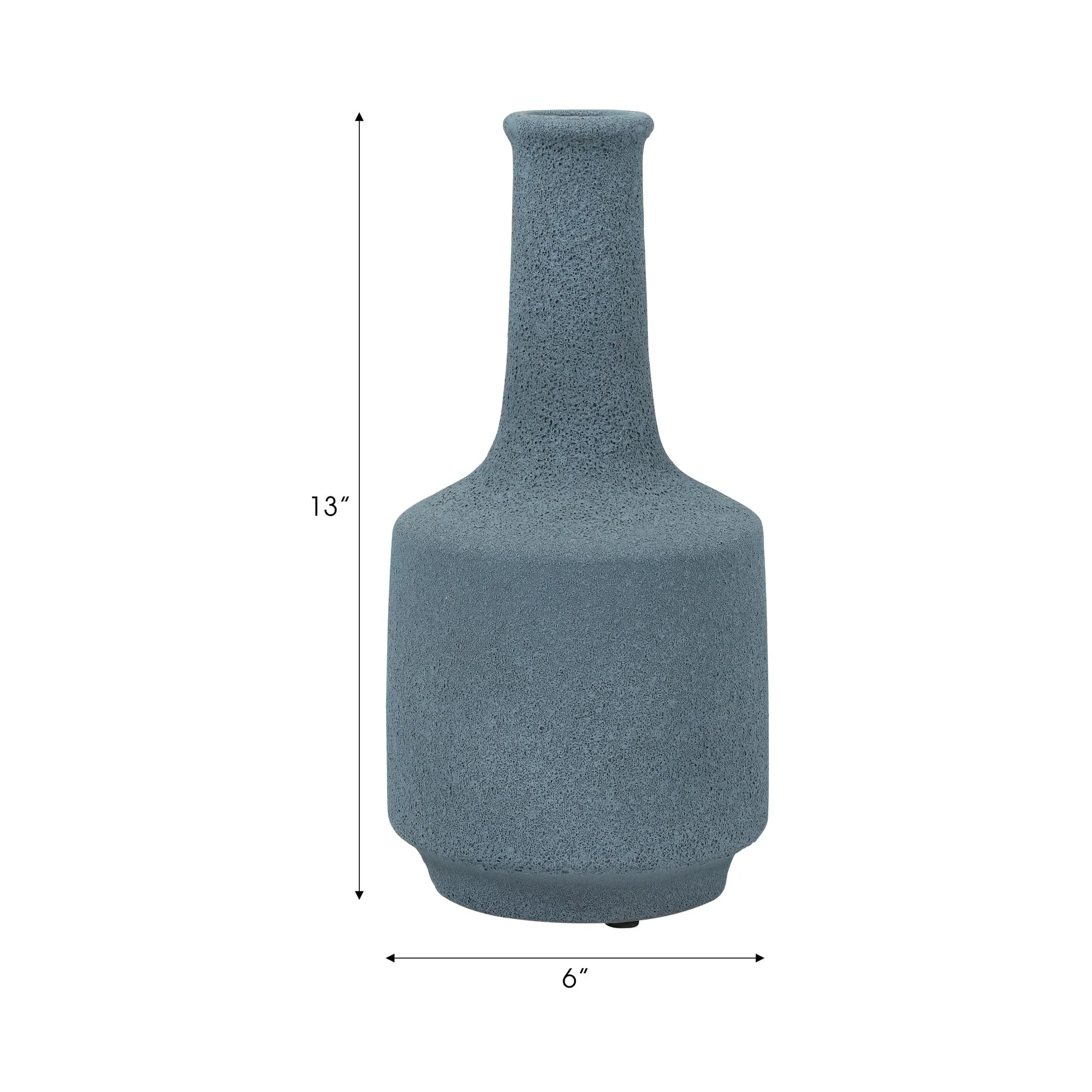 Clay, 13" Volcanic Texture Vase, Blue - Image 8