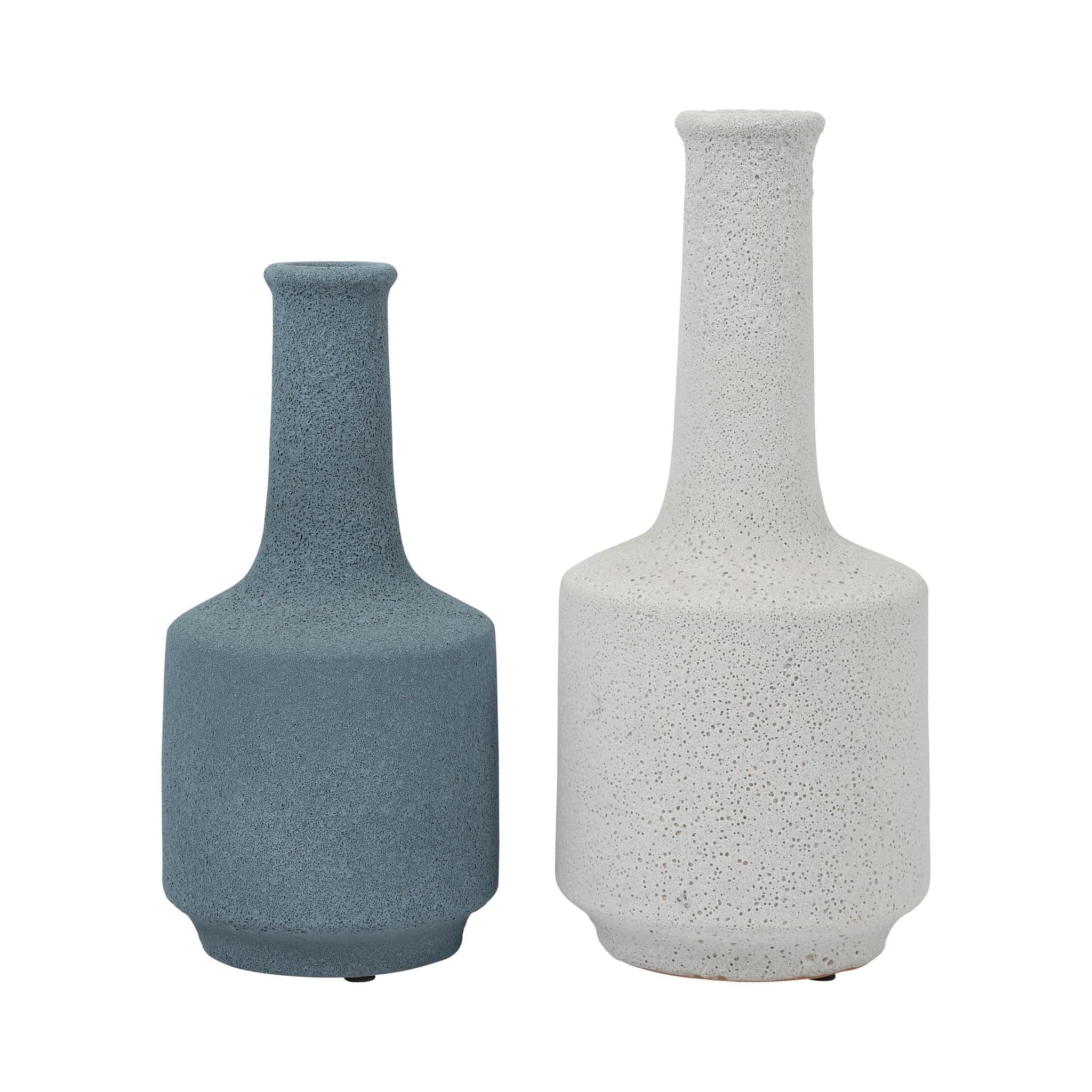 Clay, 16" Volcanic Texture Vase, White - Image 7