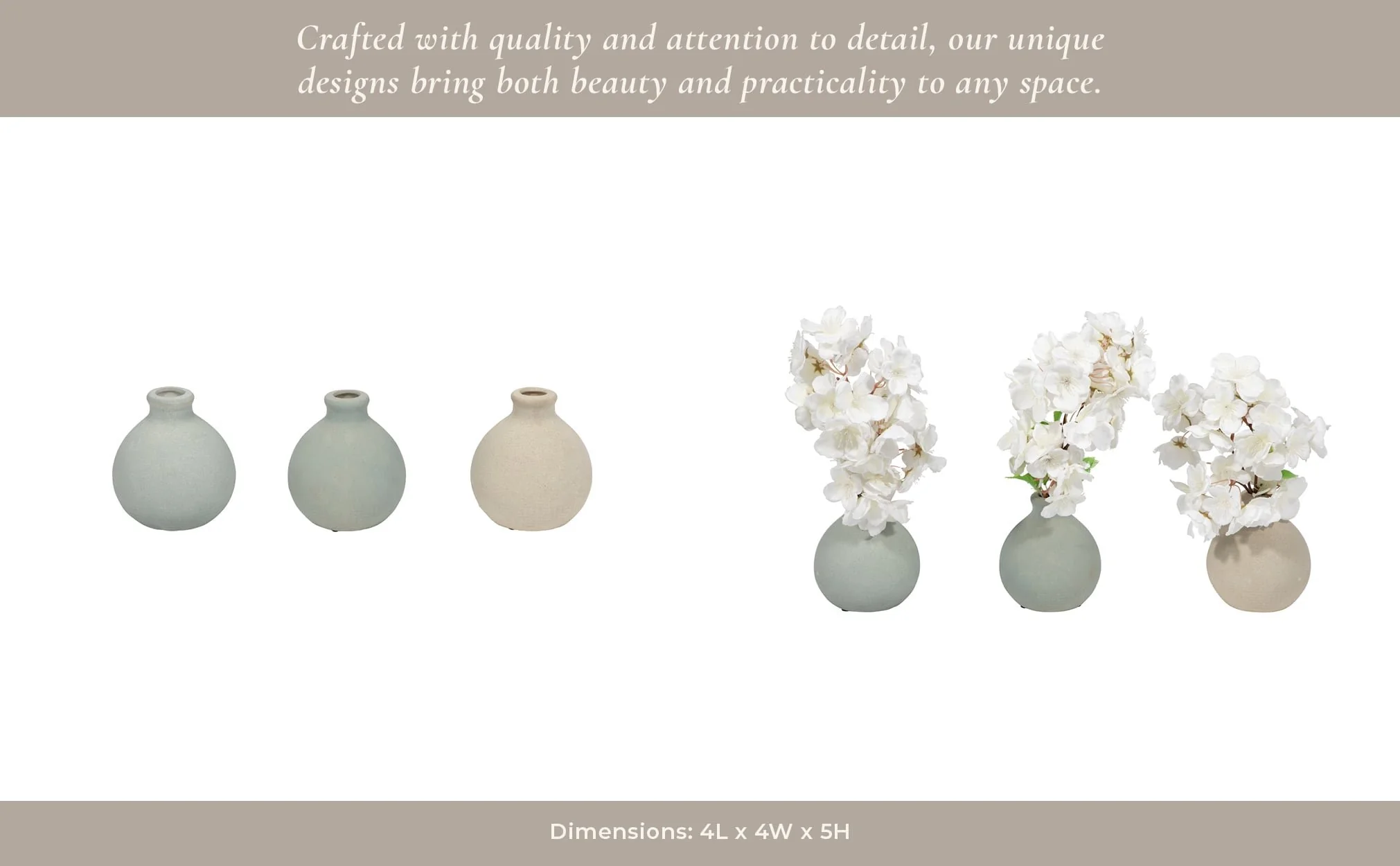 Clay, S/3 5" Bud Vases, Multi - Image 12