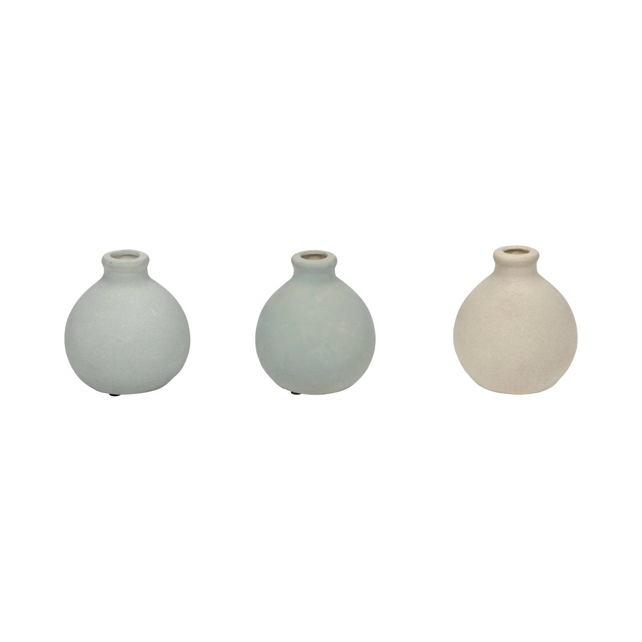 Clay, S/3 5" Bud Vases, Multi - Image 3