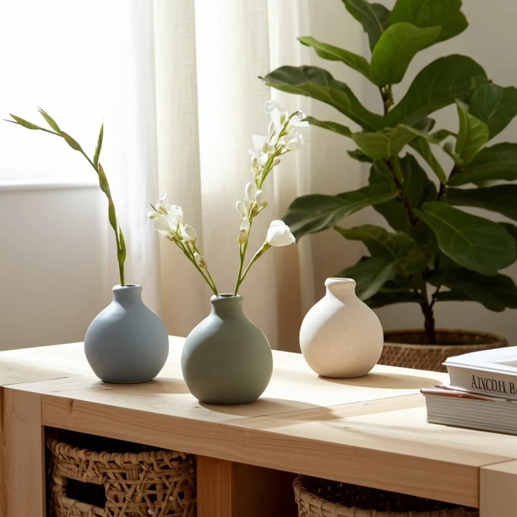 Clay, S/3 5" Bud Vases, Multi - Image 9