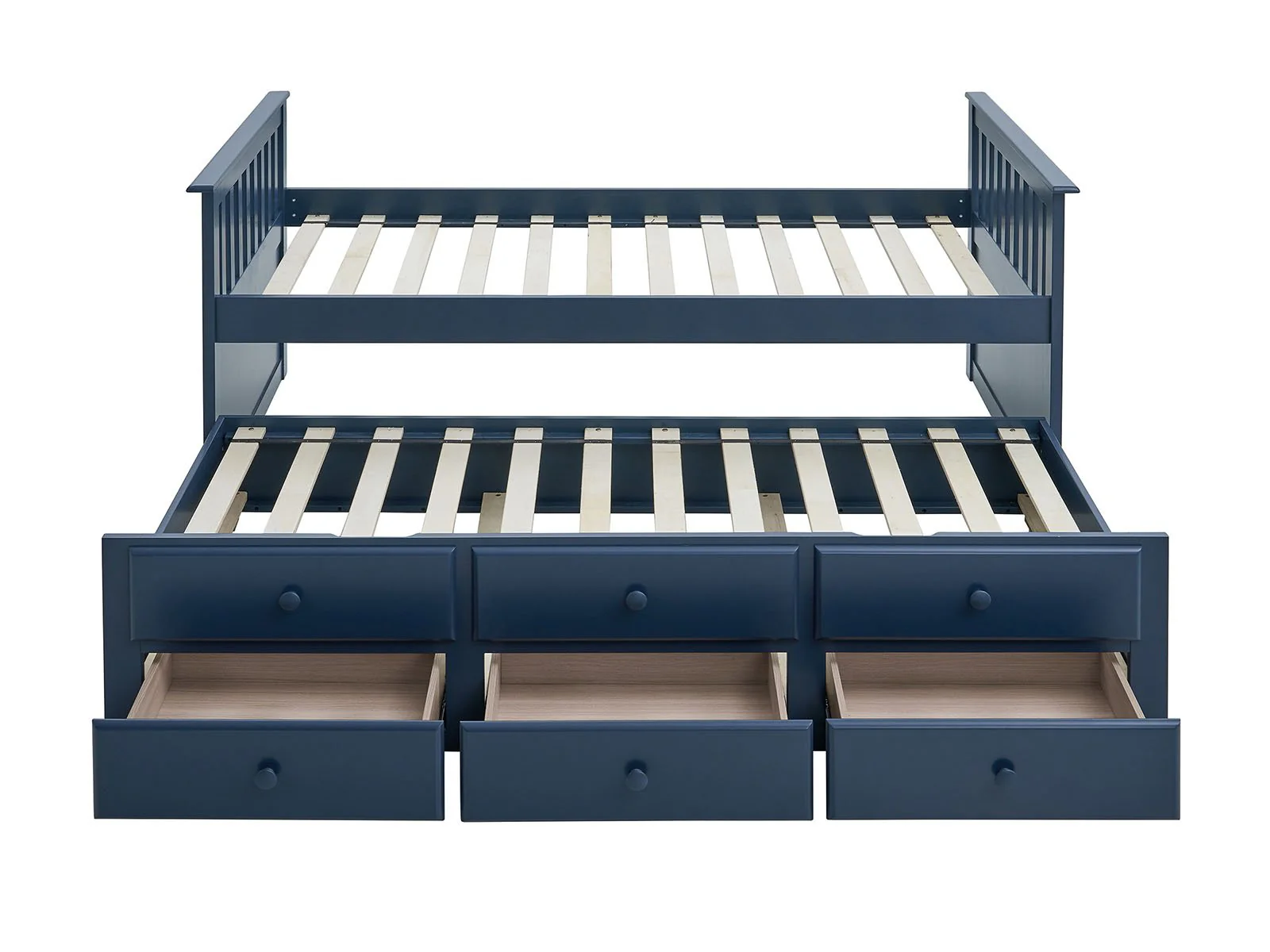 Clemens Twin Captain Bed w/ Trundle, Midnight Blue - Image 4