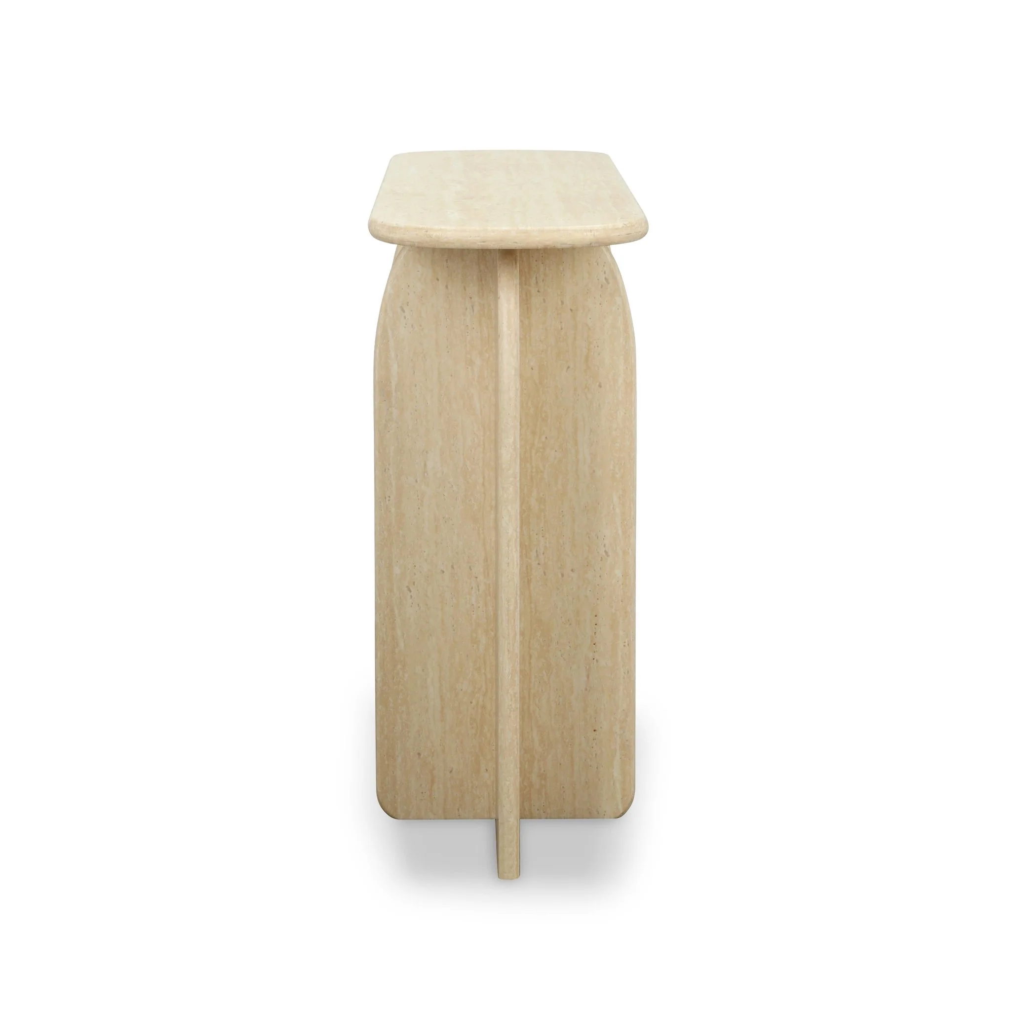 Clementine Faux Travertine Console Table - Image 4