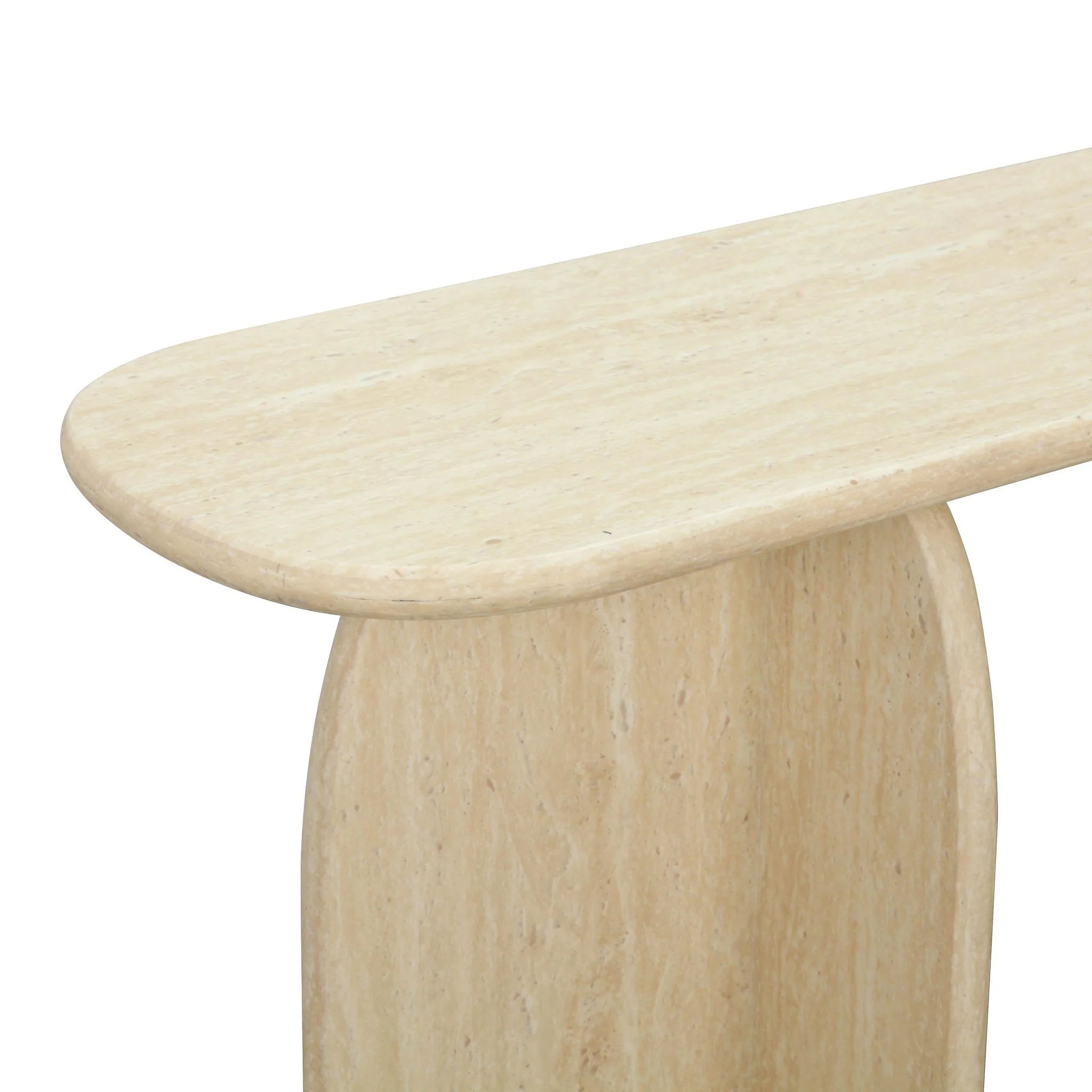 Clementine Faux Travertine Console Table - Image 5