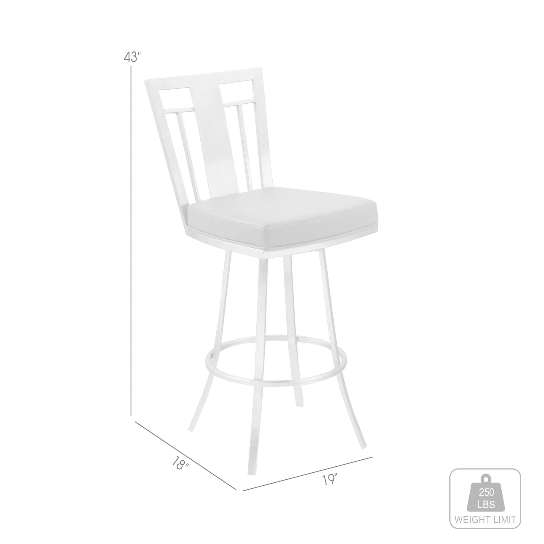 Cleo 26" Modern Swivel Barstool In Gray and Stainless Steel - Image 3